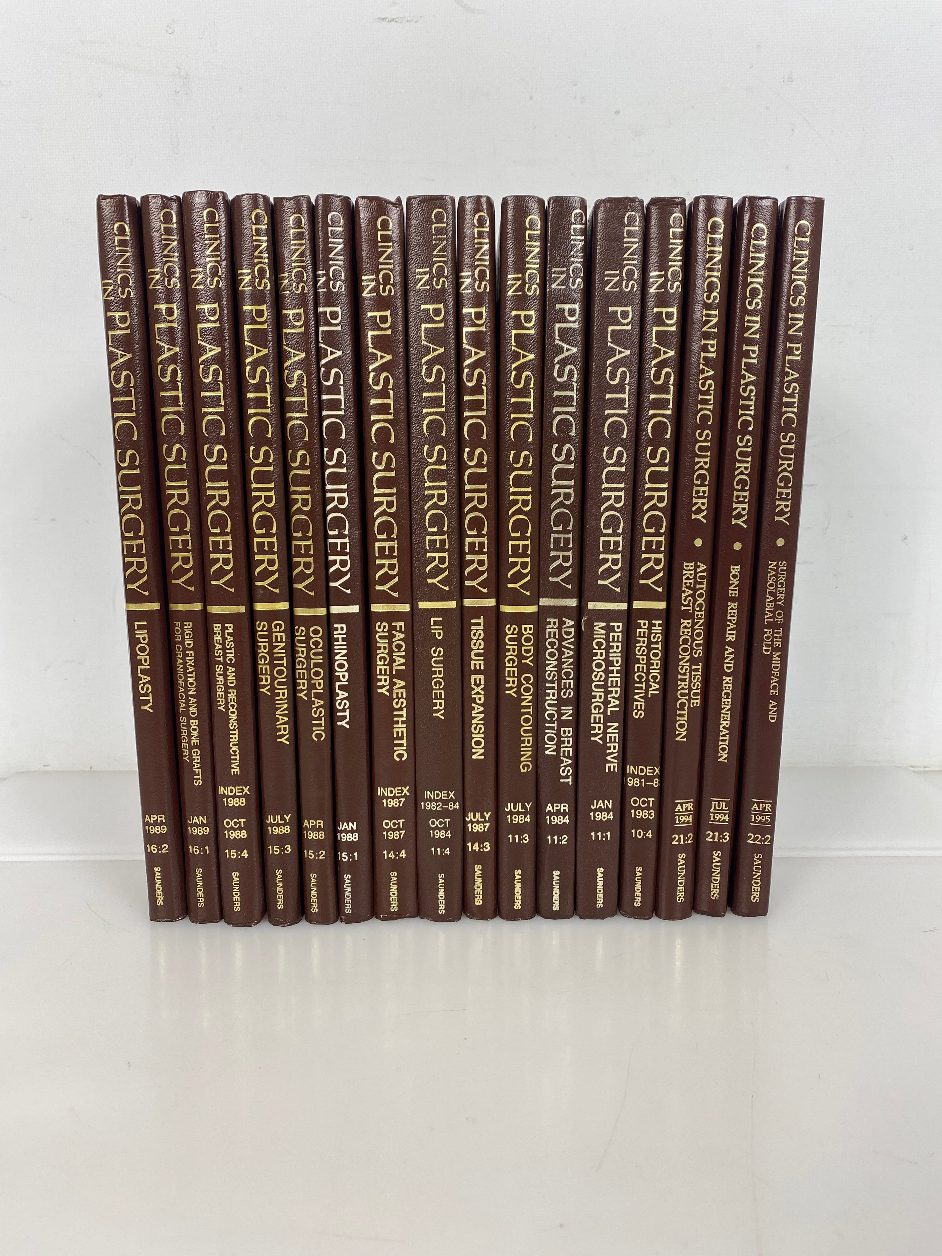 Lot of 31: Clinics in Plastic Surgery 1983-1995 W.B. Saunders Co. HC