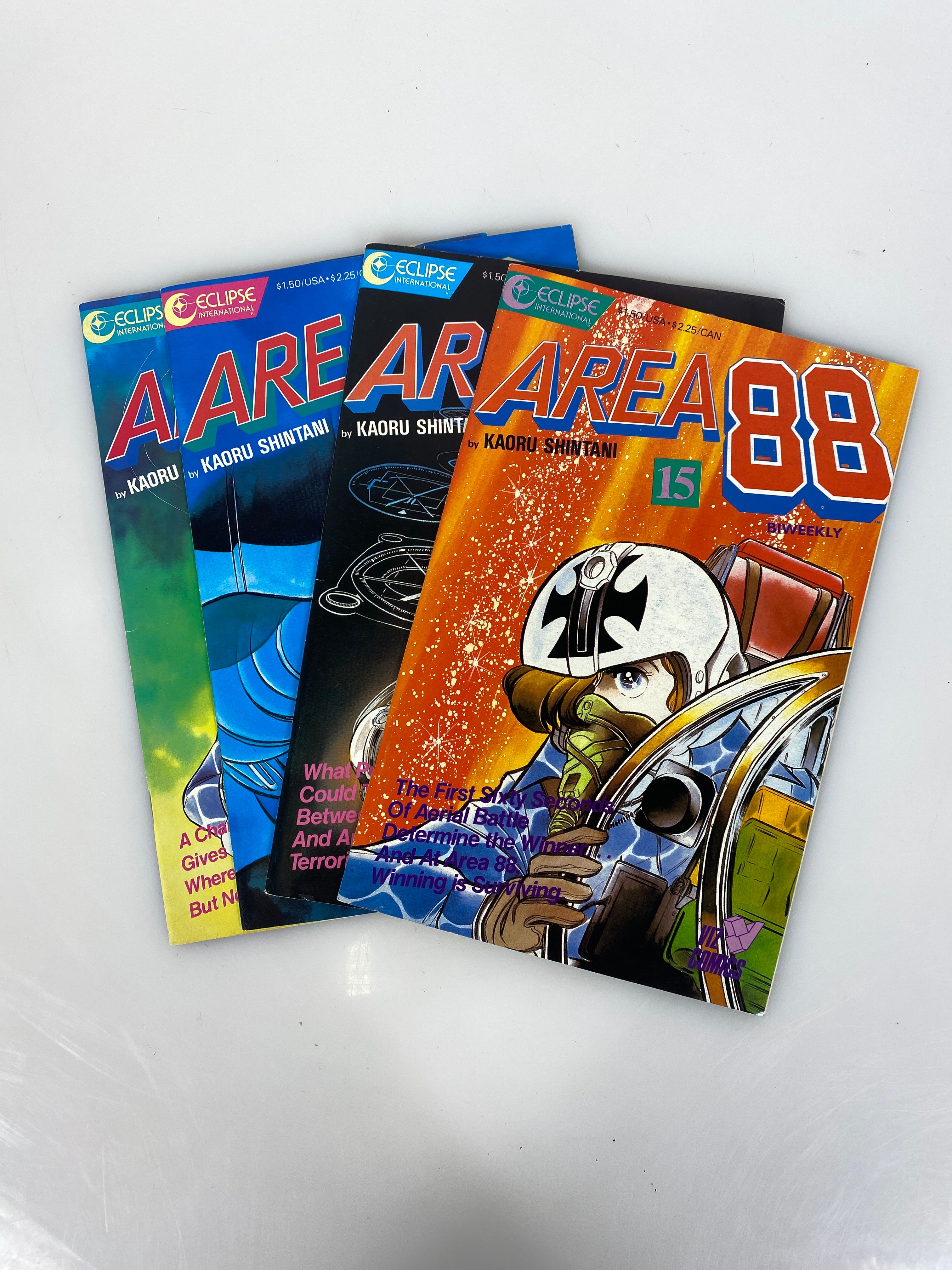 Lot of 4 Area 88 Eclipse Comics Kaoru Shintani Nos. 15-18 1987-1988