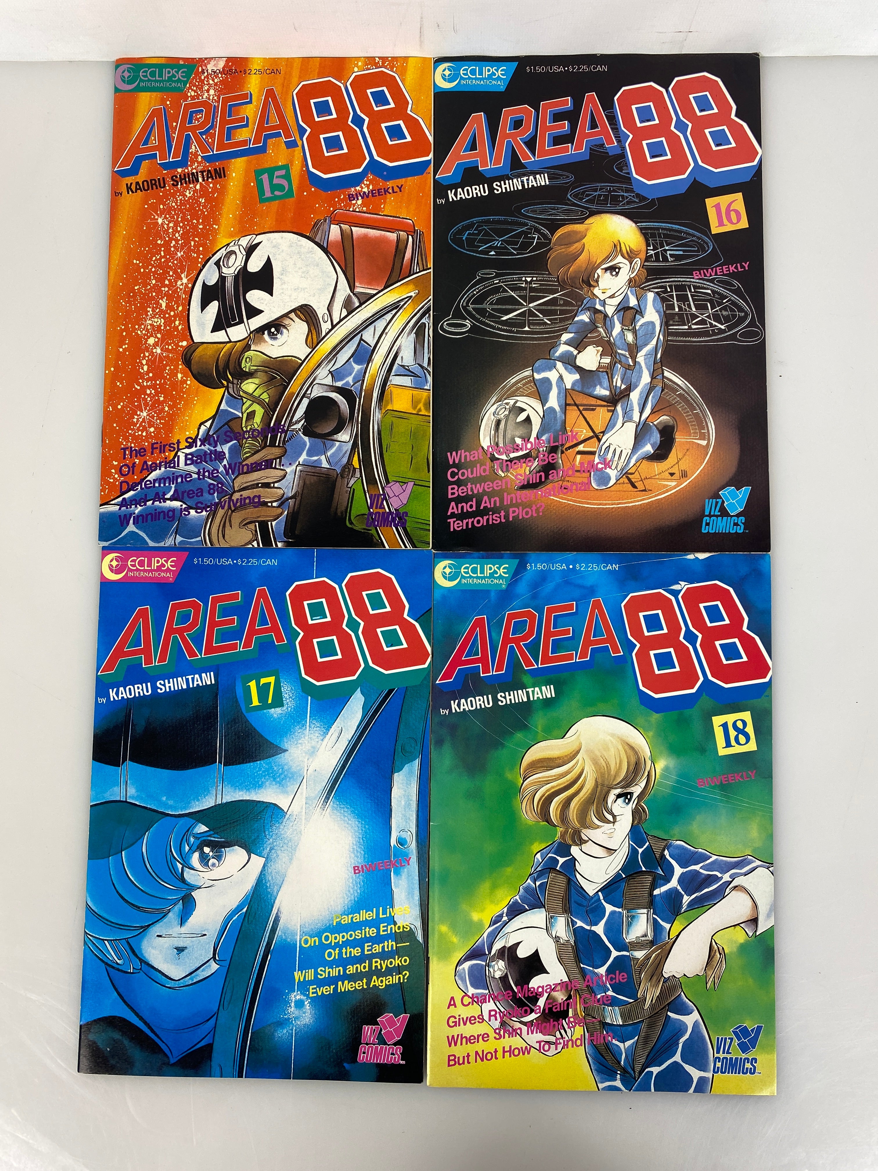Lot of 4 Area 88 Eclipse Comics Kaoru Shintani Nos. 15-18 1987-1988