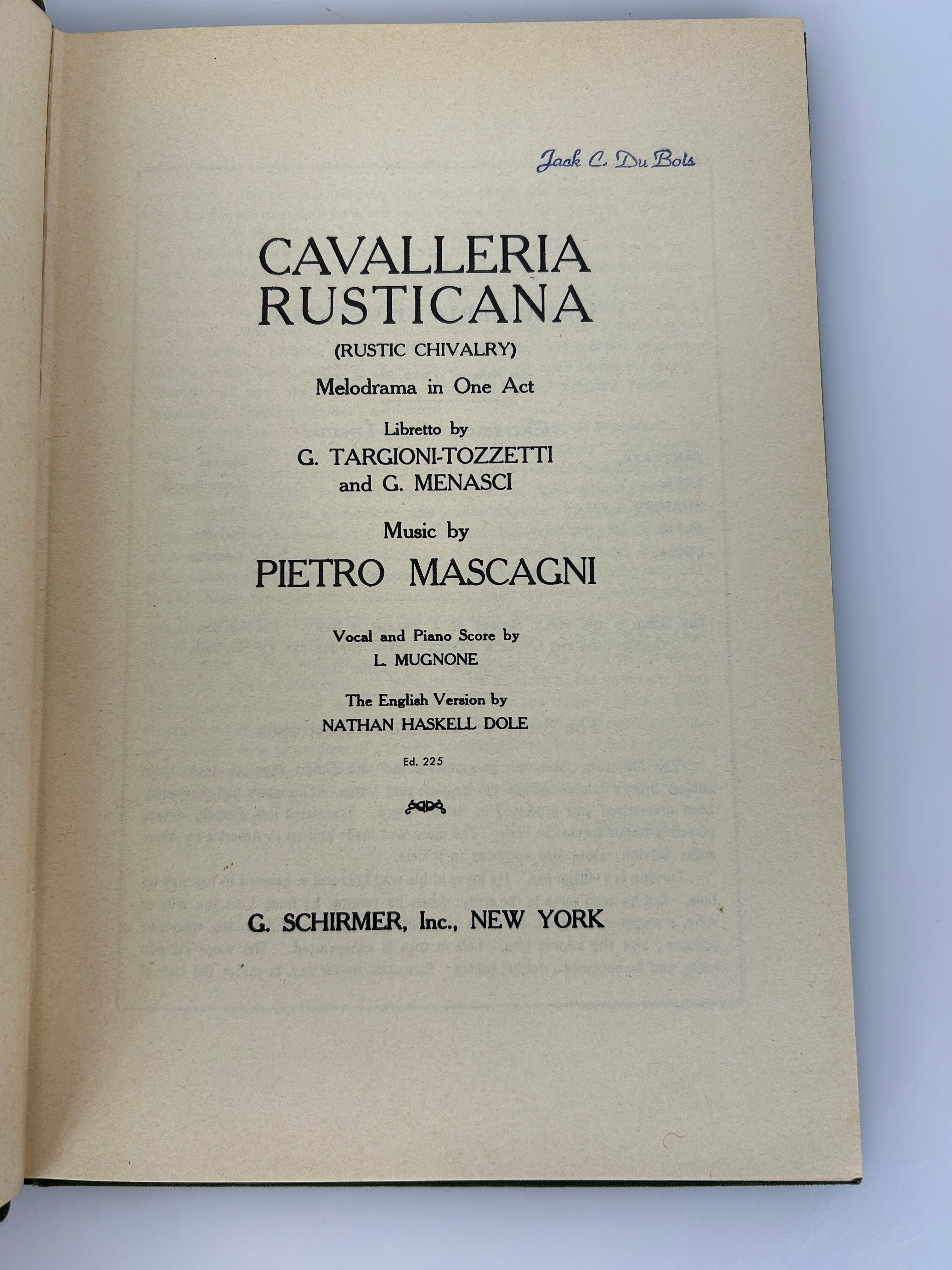 Lot of 4 Bilingual Opera Scores Published by Schirmer HC
