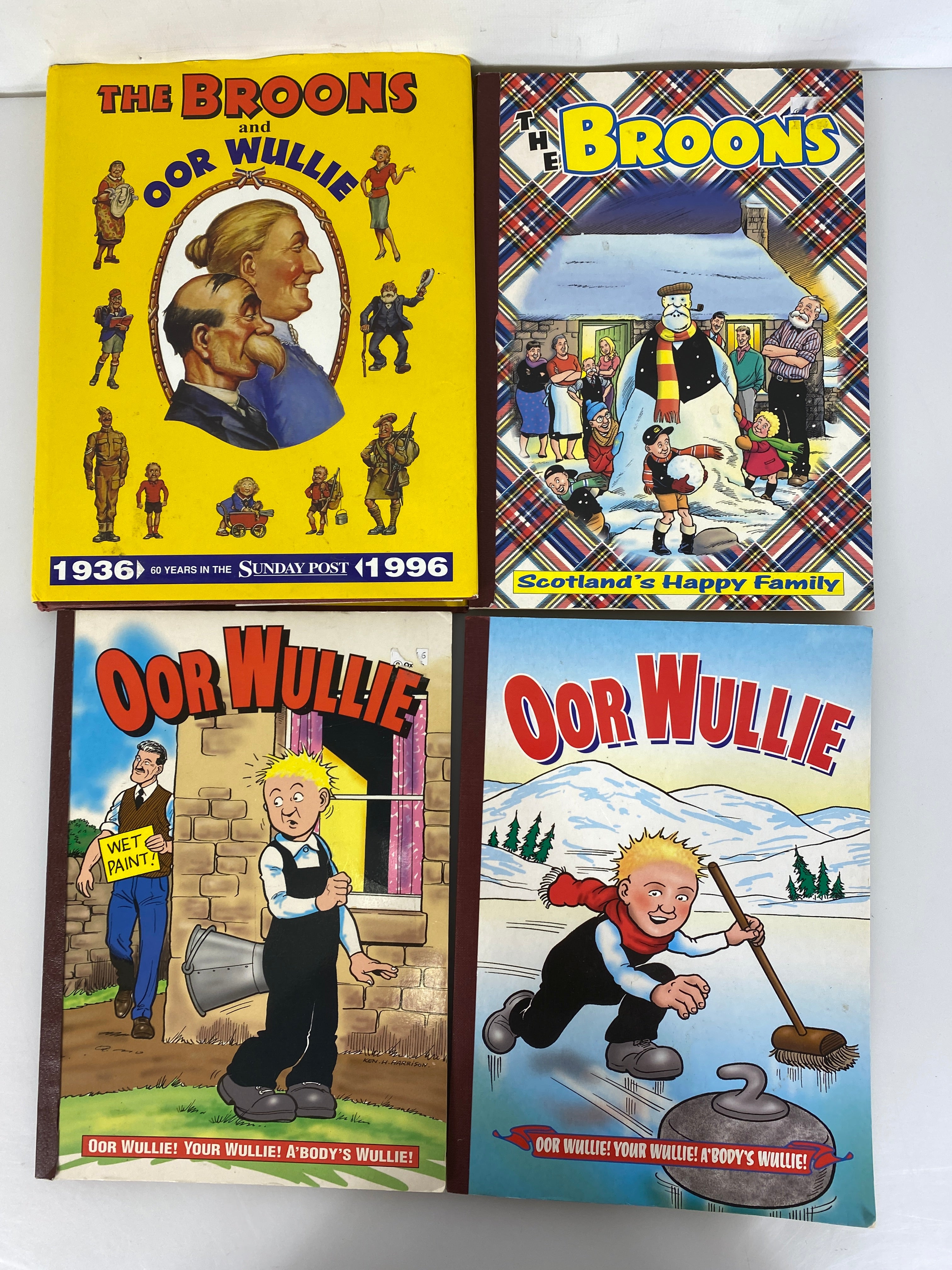 Lot of 4 Broons and Oor Wullie Books 1996-2004