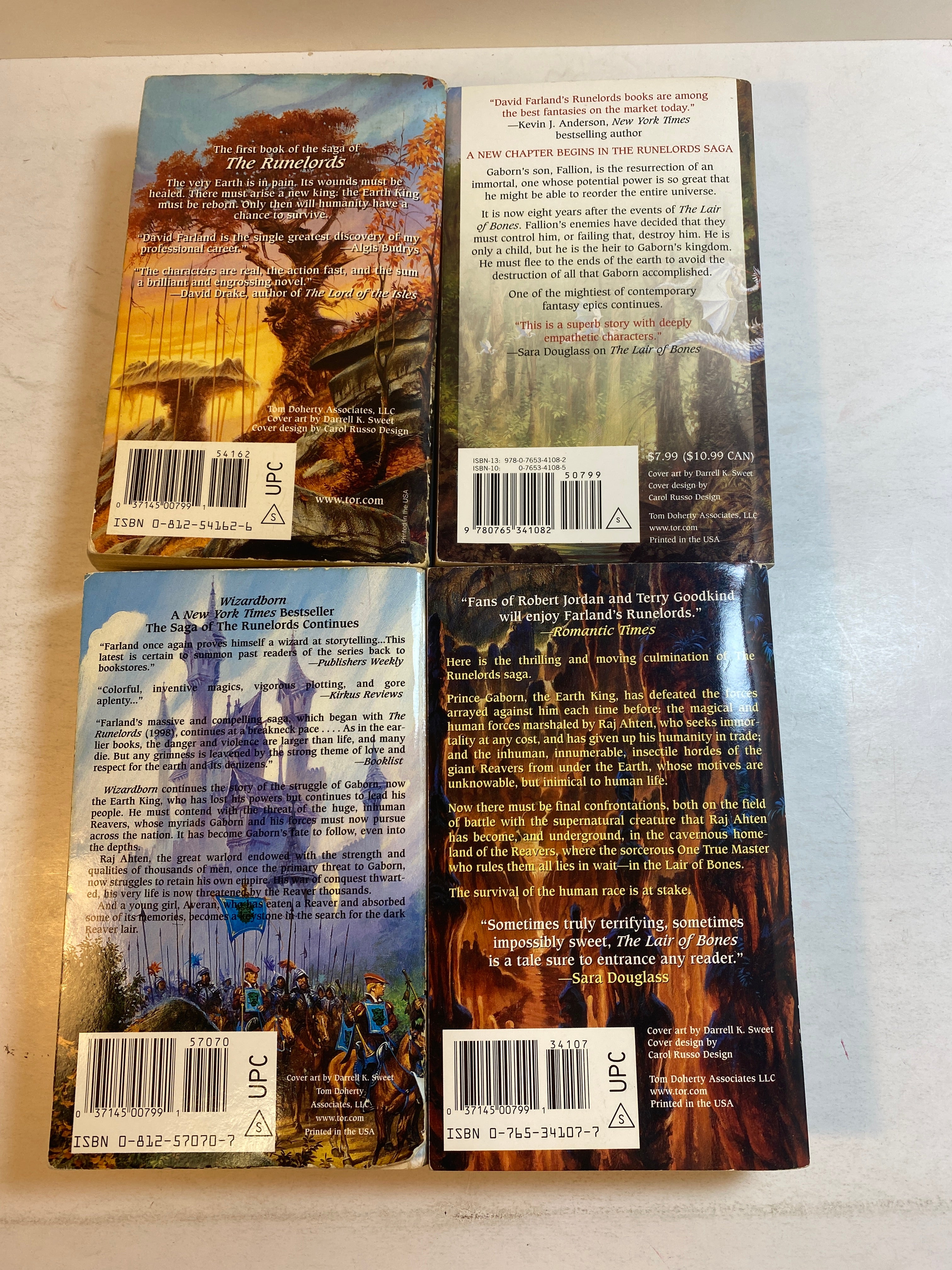 Lot of 4 David Farland Runelords paperbacks 1999-2007