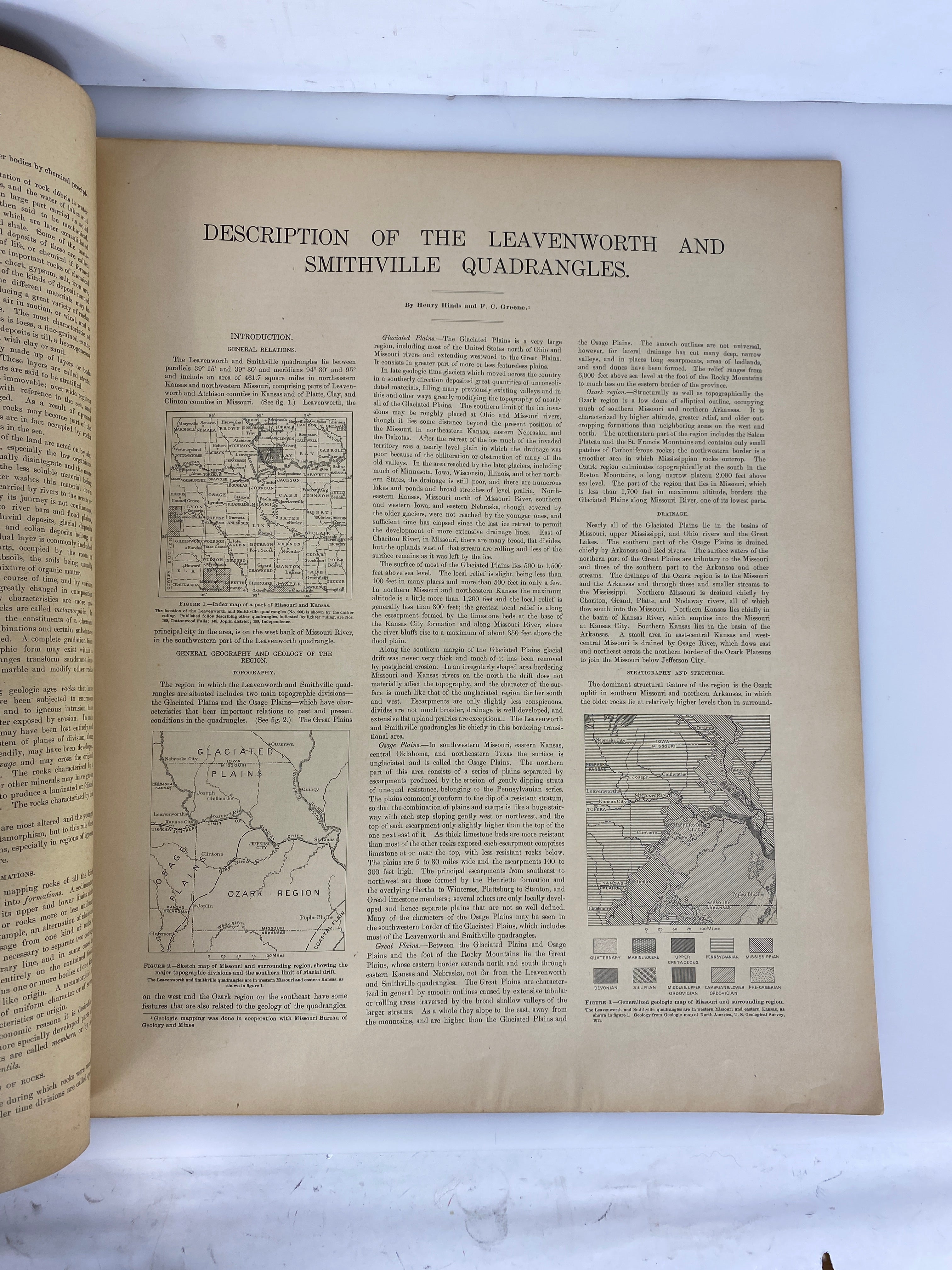 Lot of 4 Geological Atlas of the U.S. Ex-Library 1901-1916 SC
