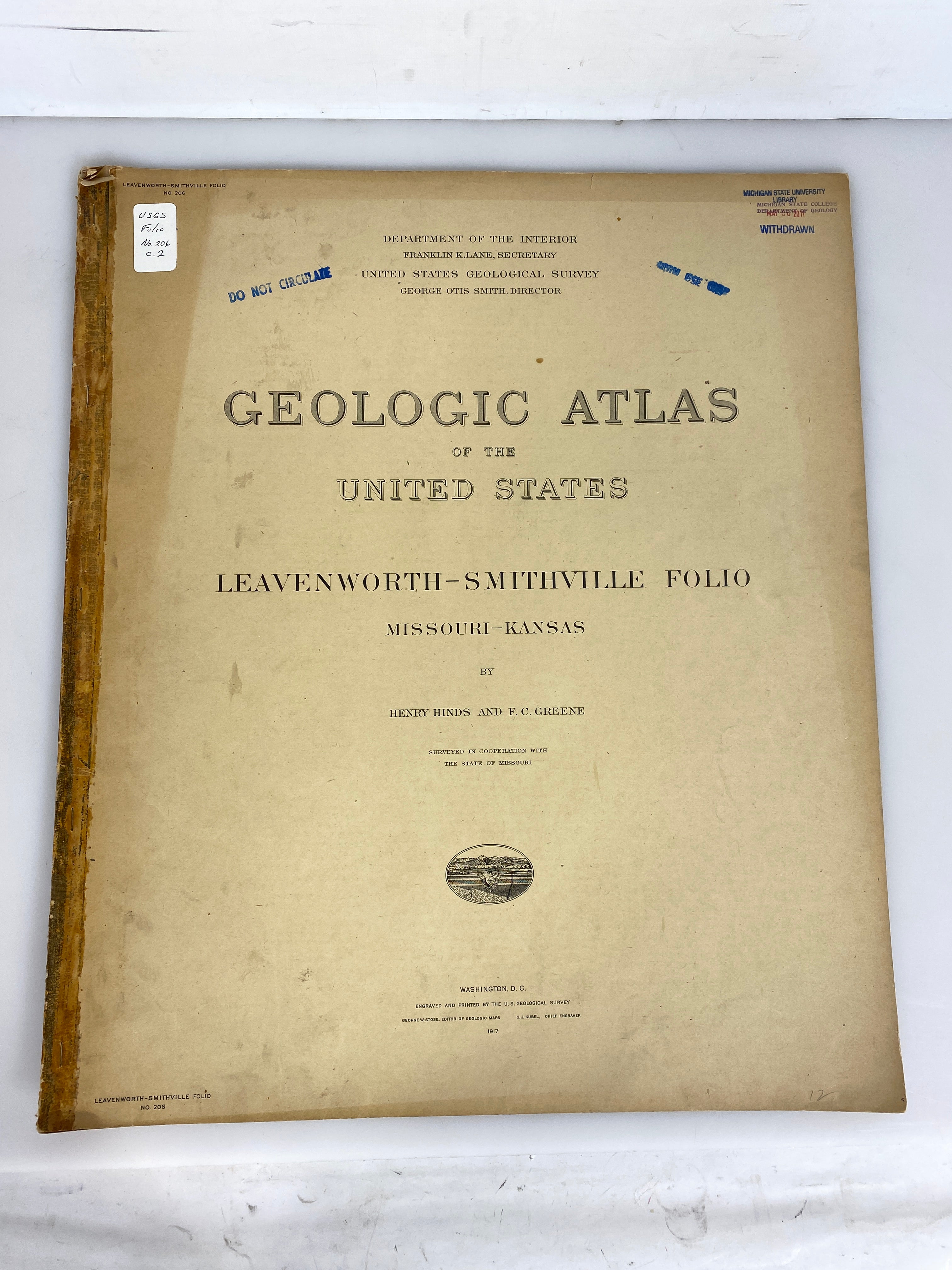 Lot of 4 Geological Atlas of the U.S. Ex-Library 1901-1916 SC