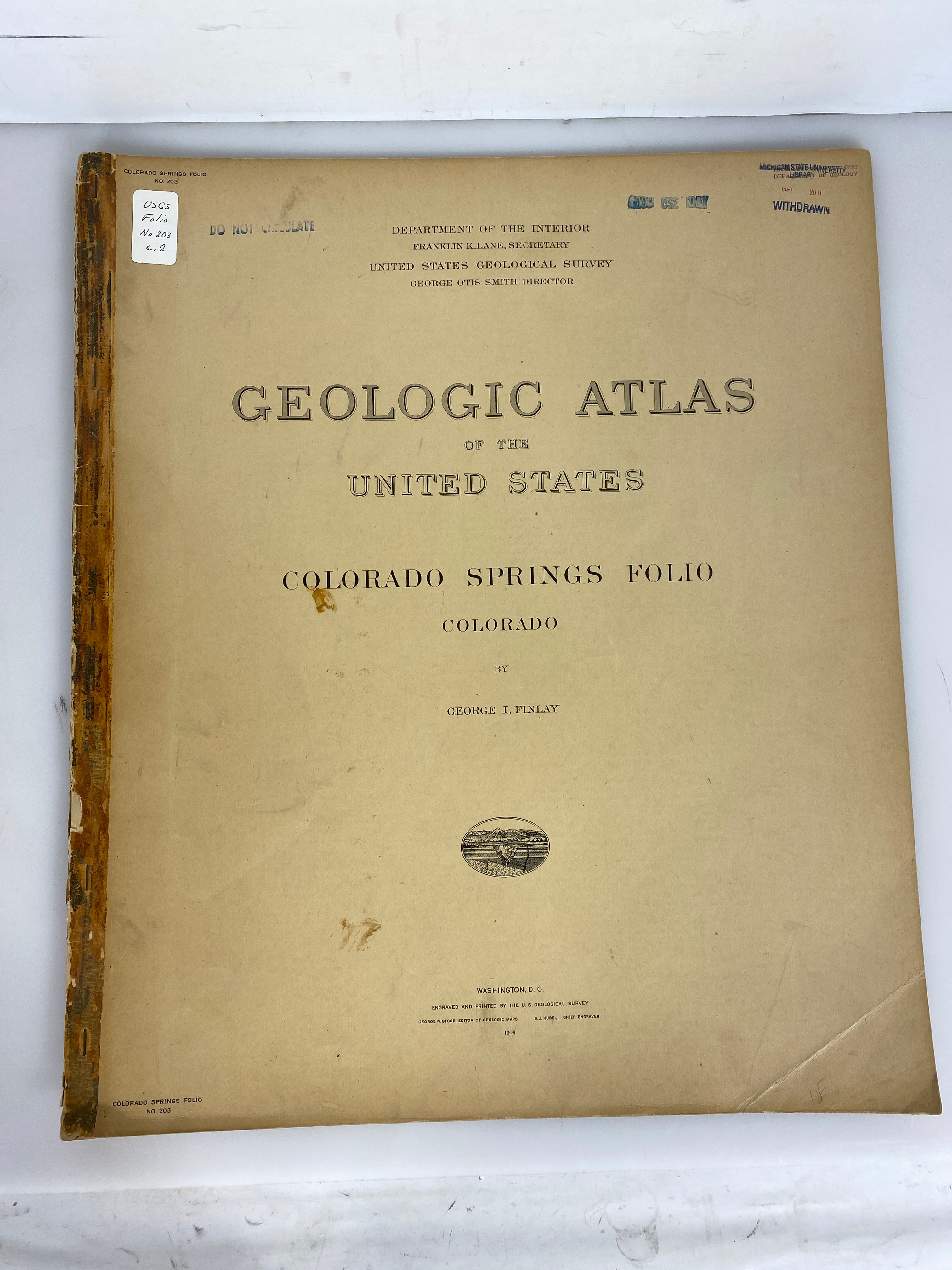 Lot of 4 Geological Atlas of the U.S. Ex-Library 1901-1916 SC