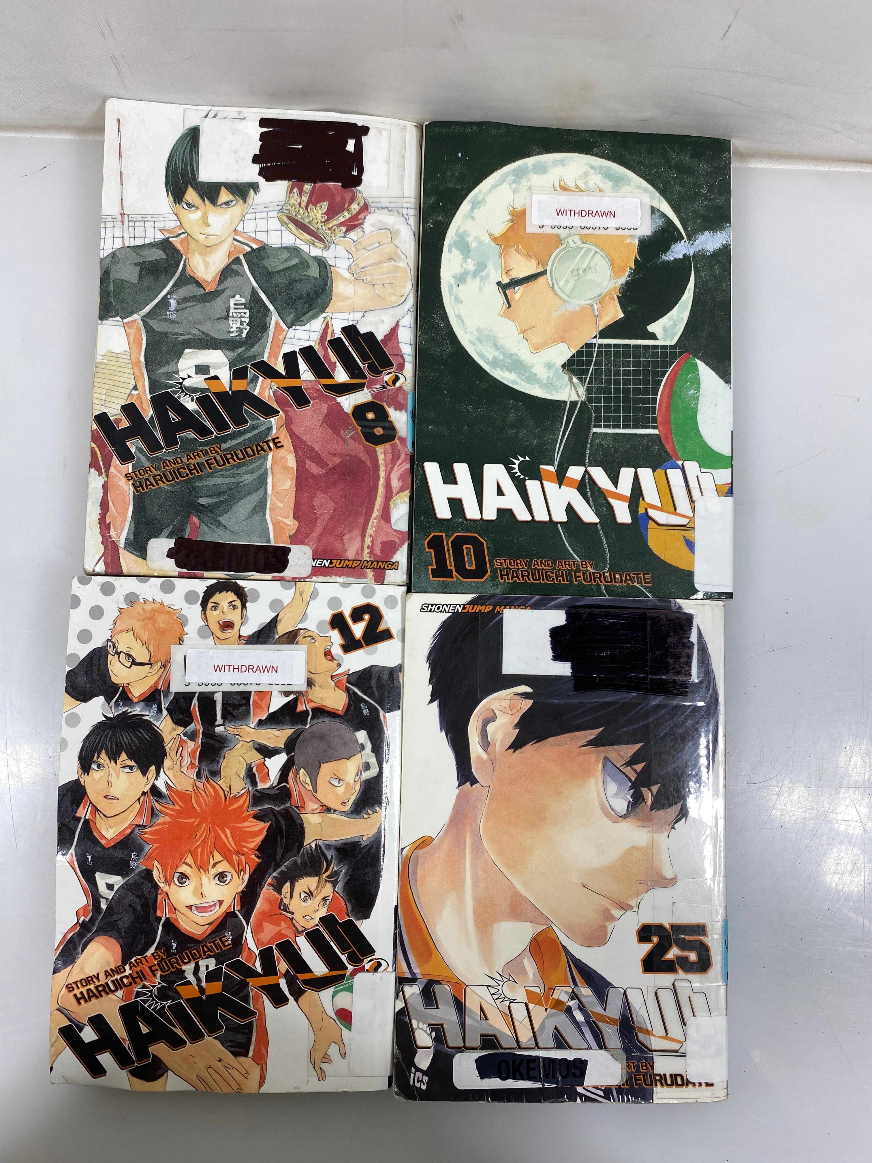 Lot of 4: Haikyuu 8, 10, 12, 25 Manga 2017-21 SC