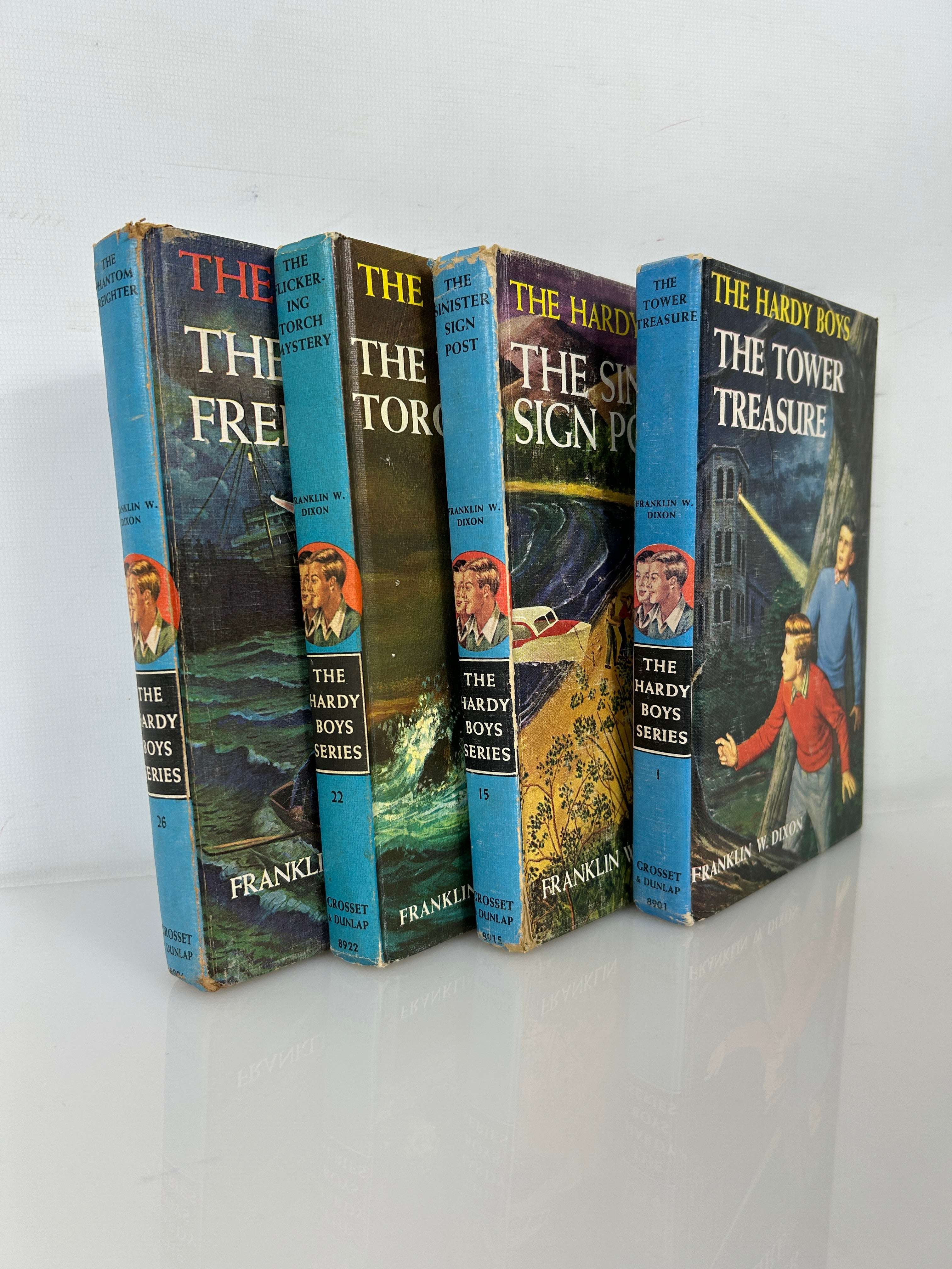 Lot of 4 Hardy Boys Brown Endpaper Matte Edition 1936-1959 HC