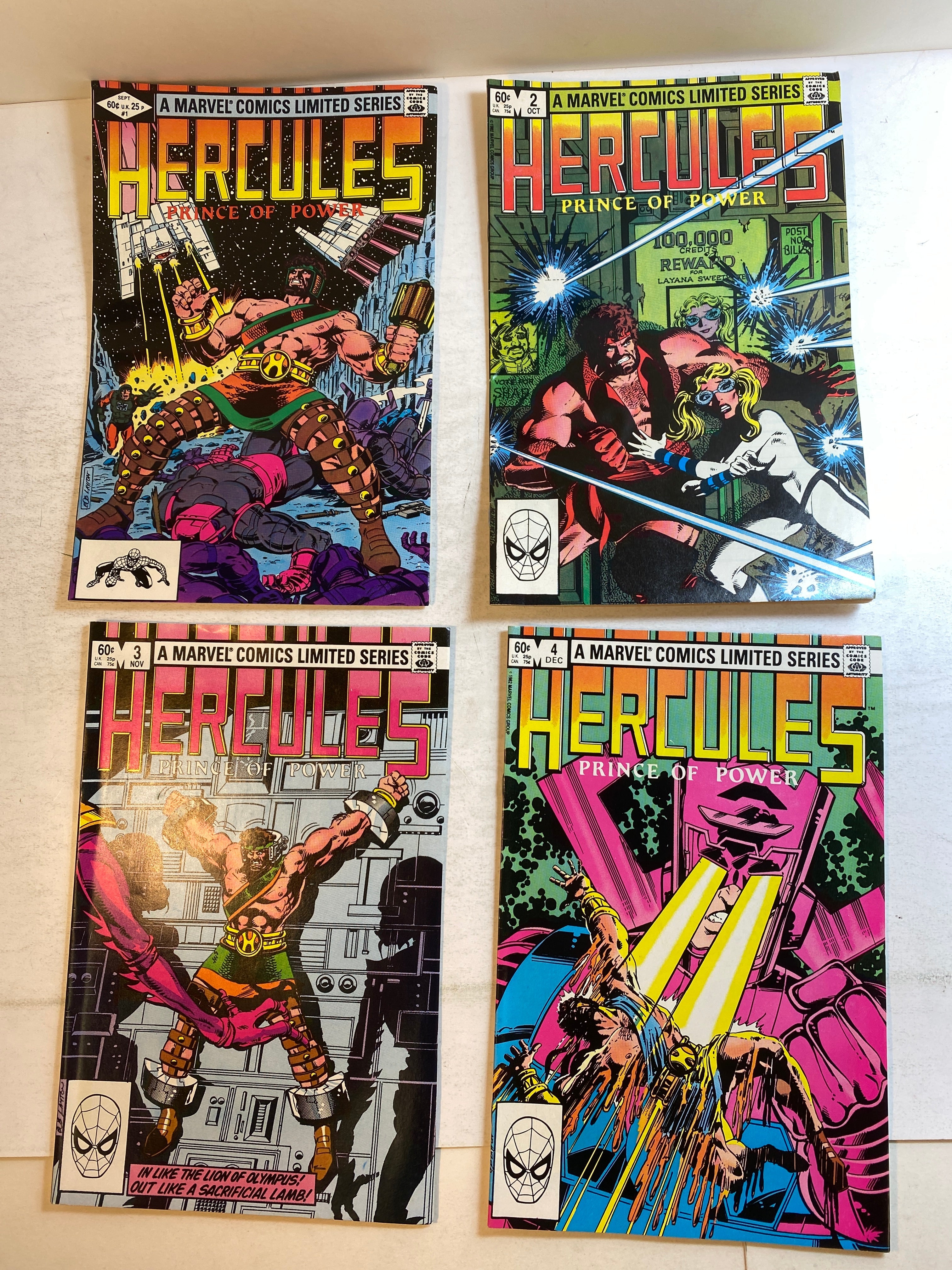 Lot of 4 Hercules Prince of Power Set Marvel Comics 1982