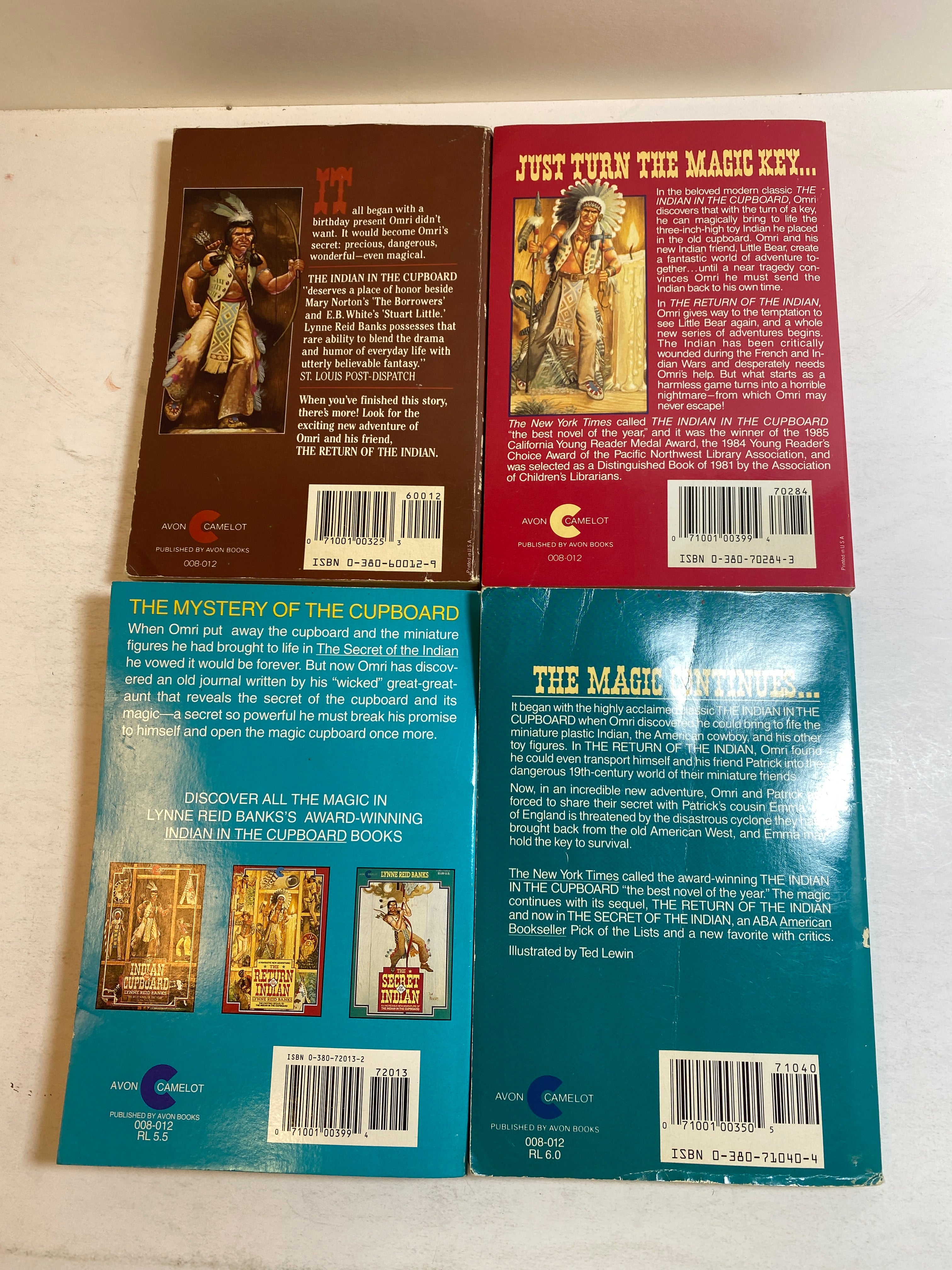 Lot of 4 Indian in the Cupboard Series Lynne Reid Banks 1984-1994
