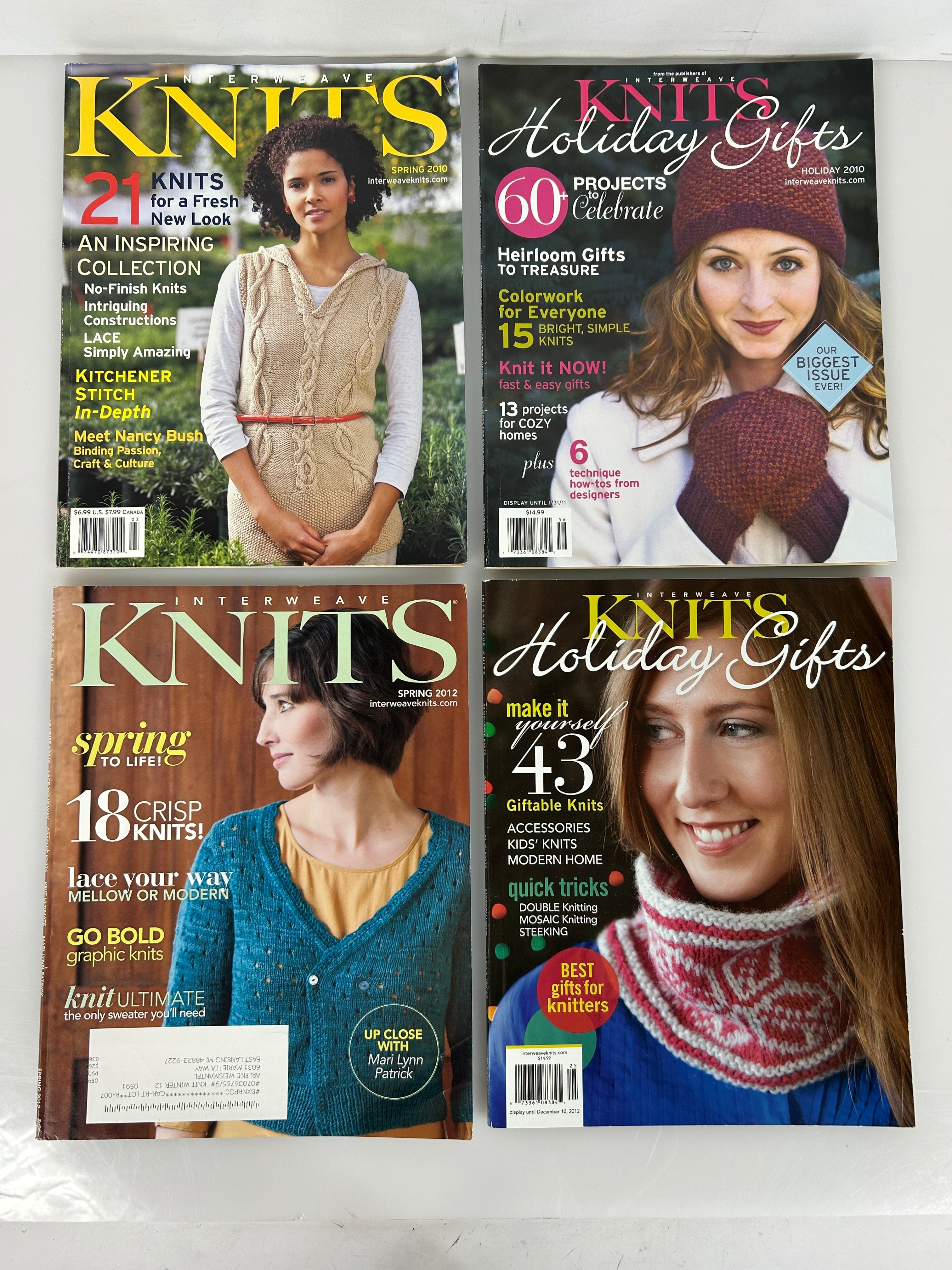 Lot of 4 Interweave Knits Magazines 2 from 2010-2 from 2012