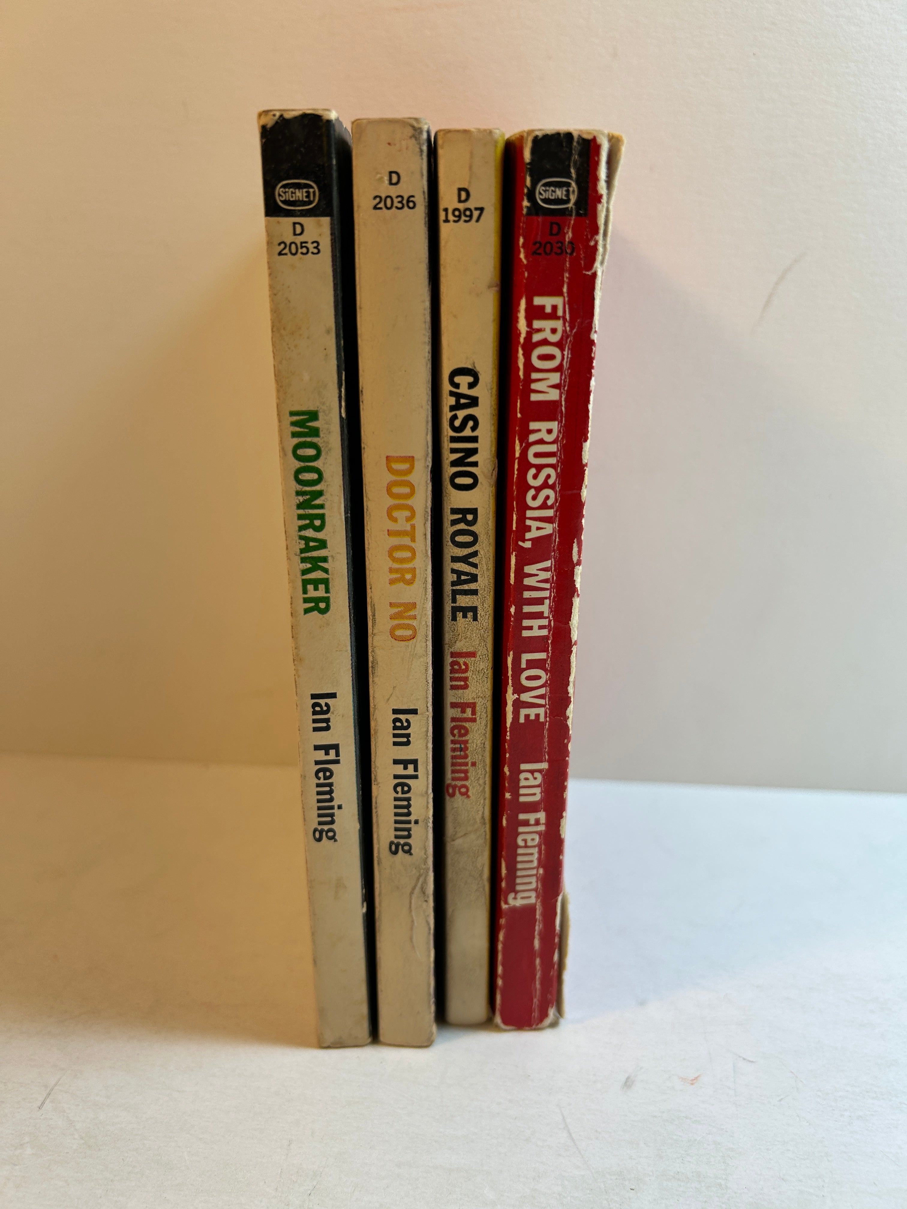 Lot of 4 James Bond Thrillers by Ian Fleming Signet 1958-SC