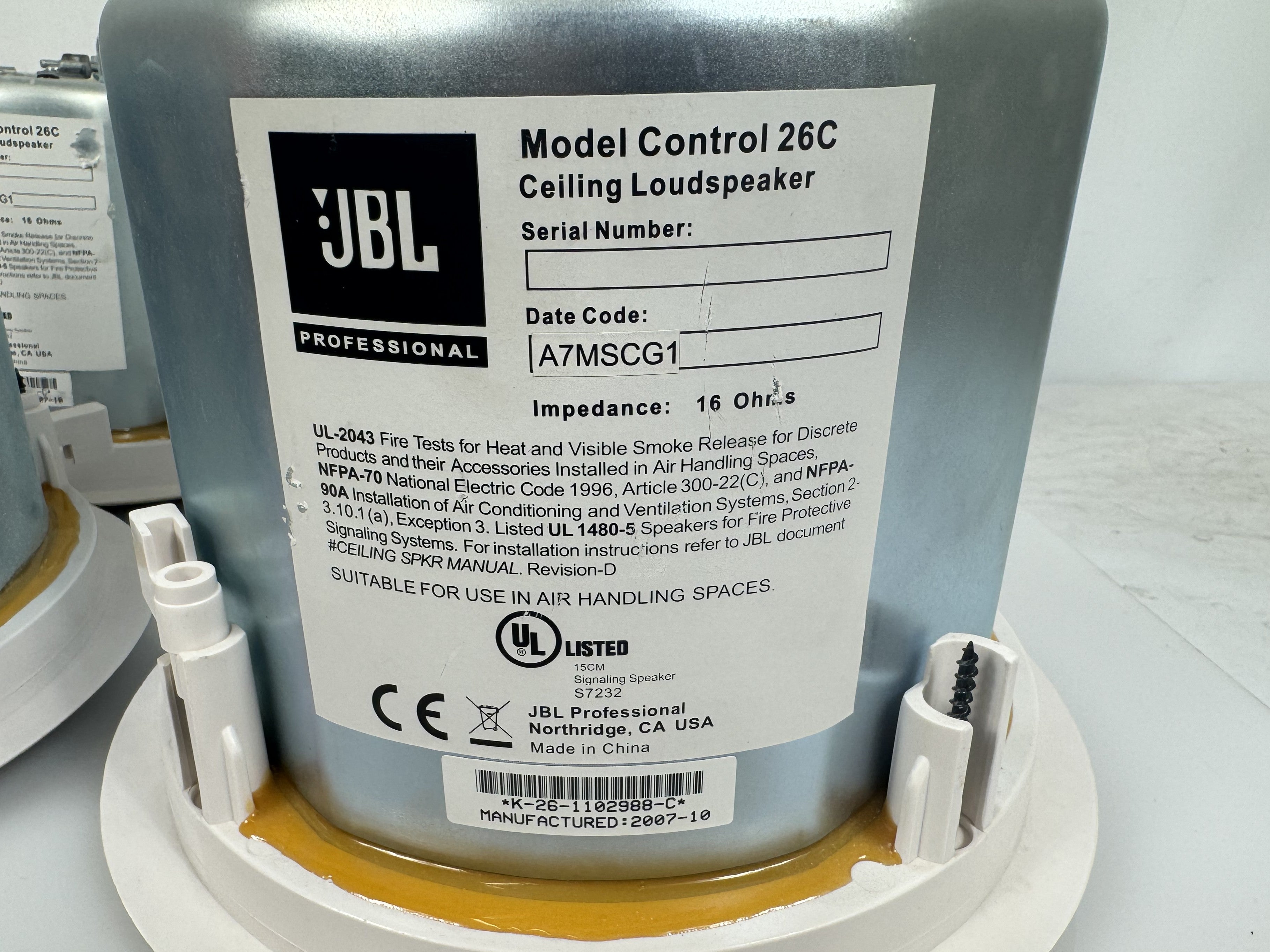 Lot of 4 JBL Professional Control 26C 6.5" Ceiling Loudspeaker