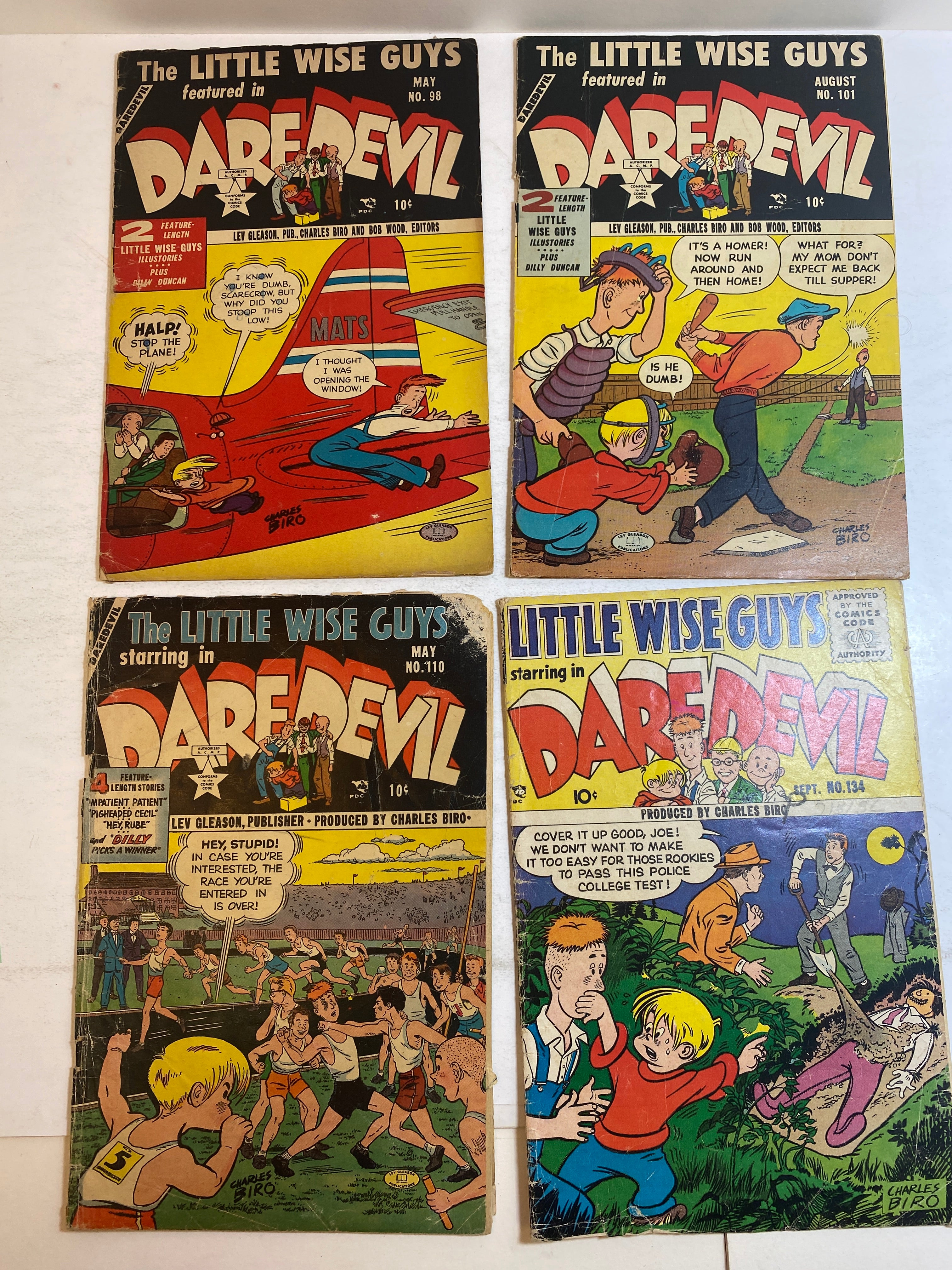 Lot of 4 Little Wise Guys Daredevil Gleason Comics 1953-1956