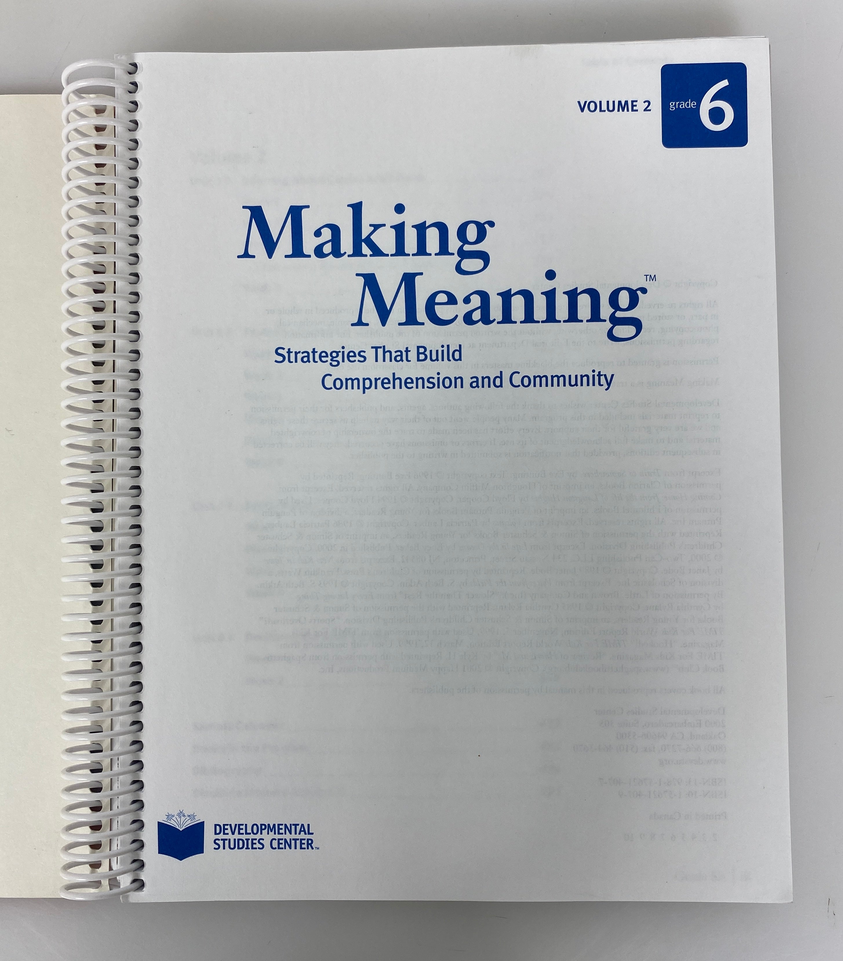 Lot of 4: Making Meaning Grade 6 Teacher's Manual/Orientation/Assessment Books