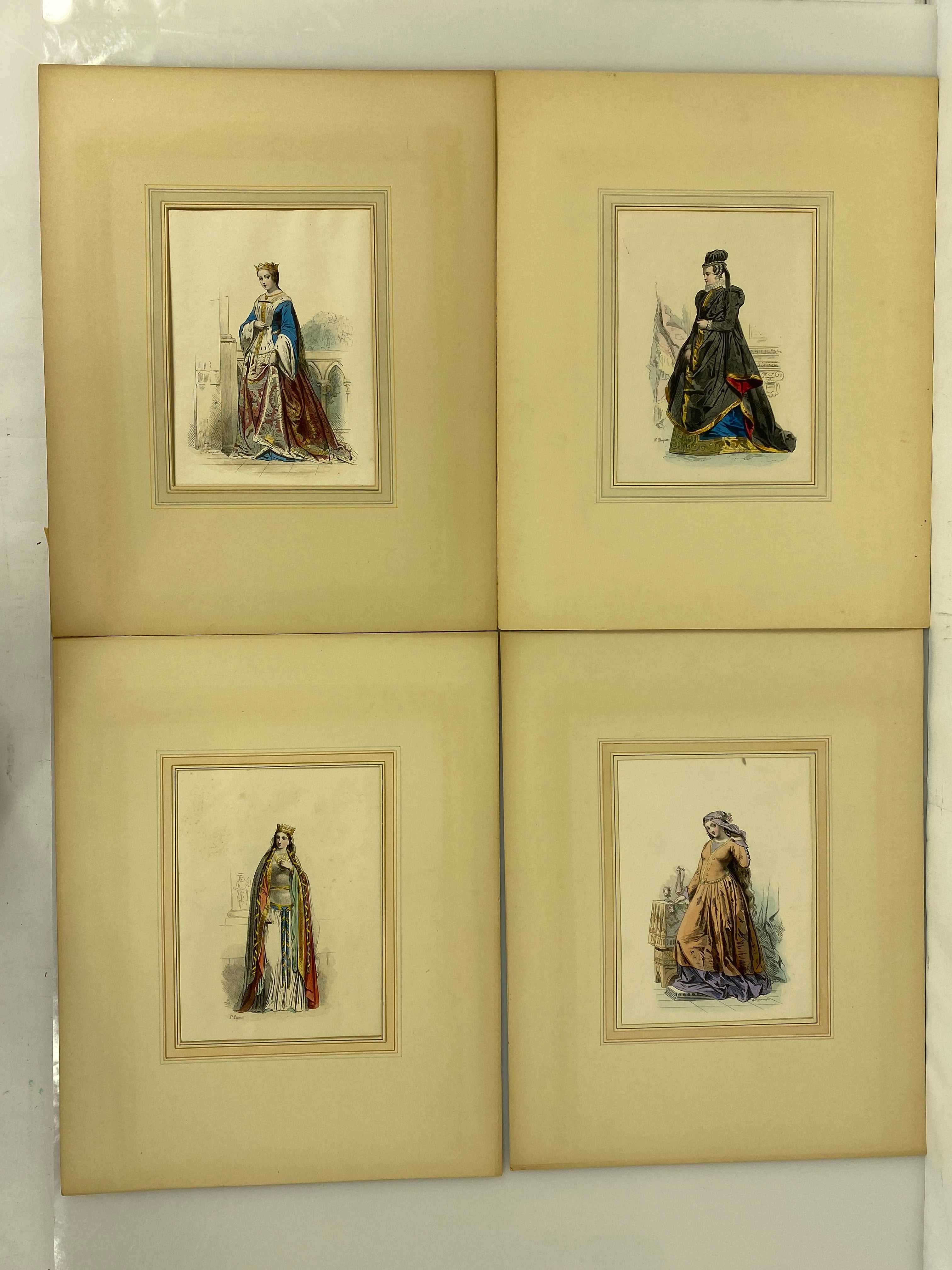 Lot of 4 Matted Fashion Plates Pauquet 1420-1579