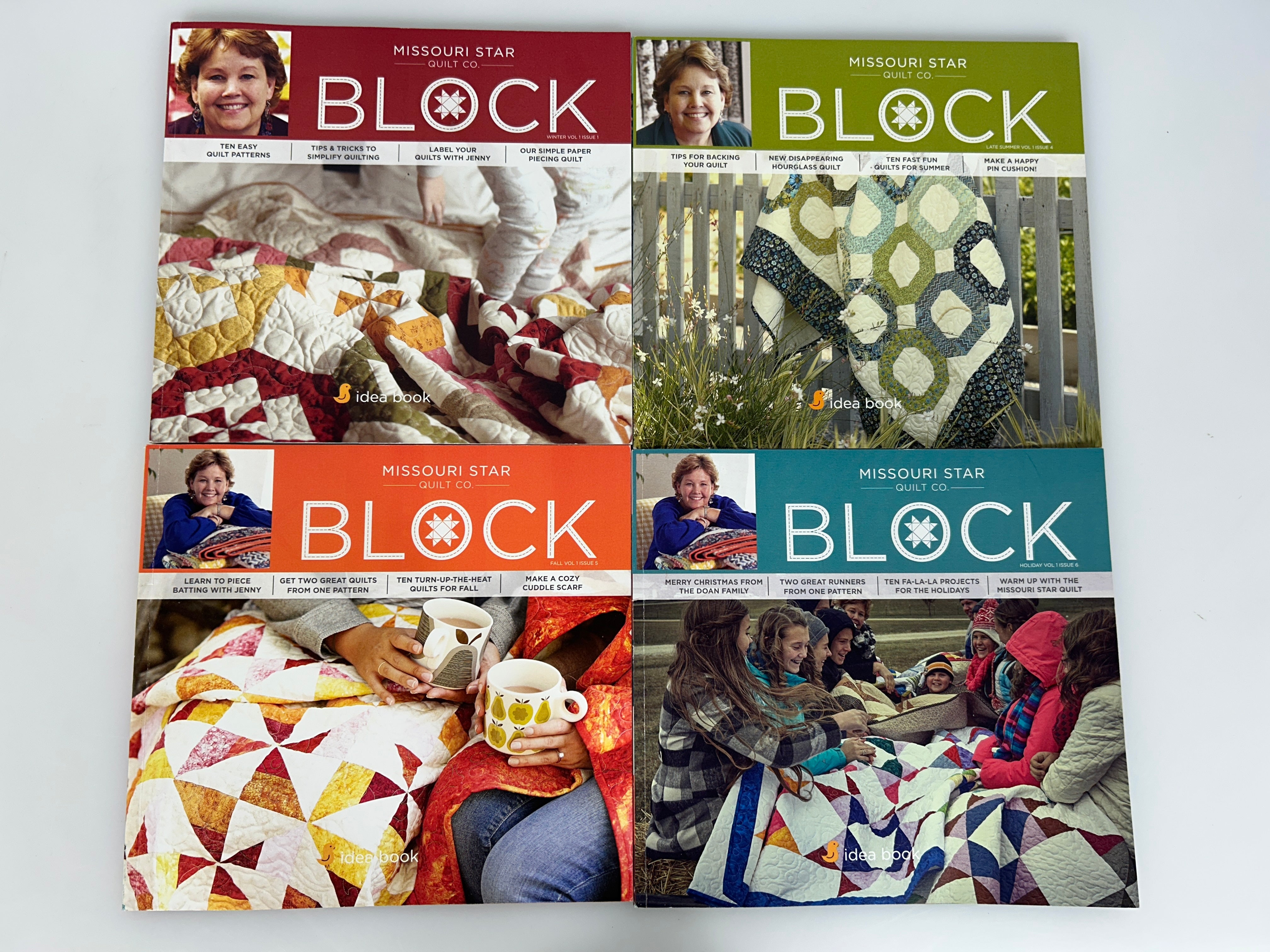 Lot of 4 Missouri Star Quilt Co BLOCK Magazines Vol.1  Issues 1,4,5 & 6 2014