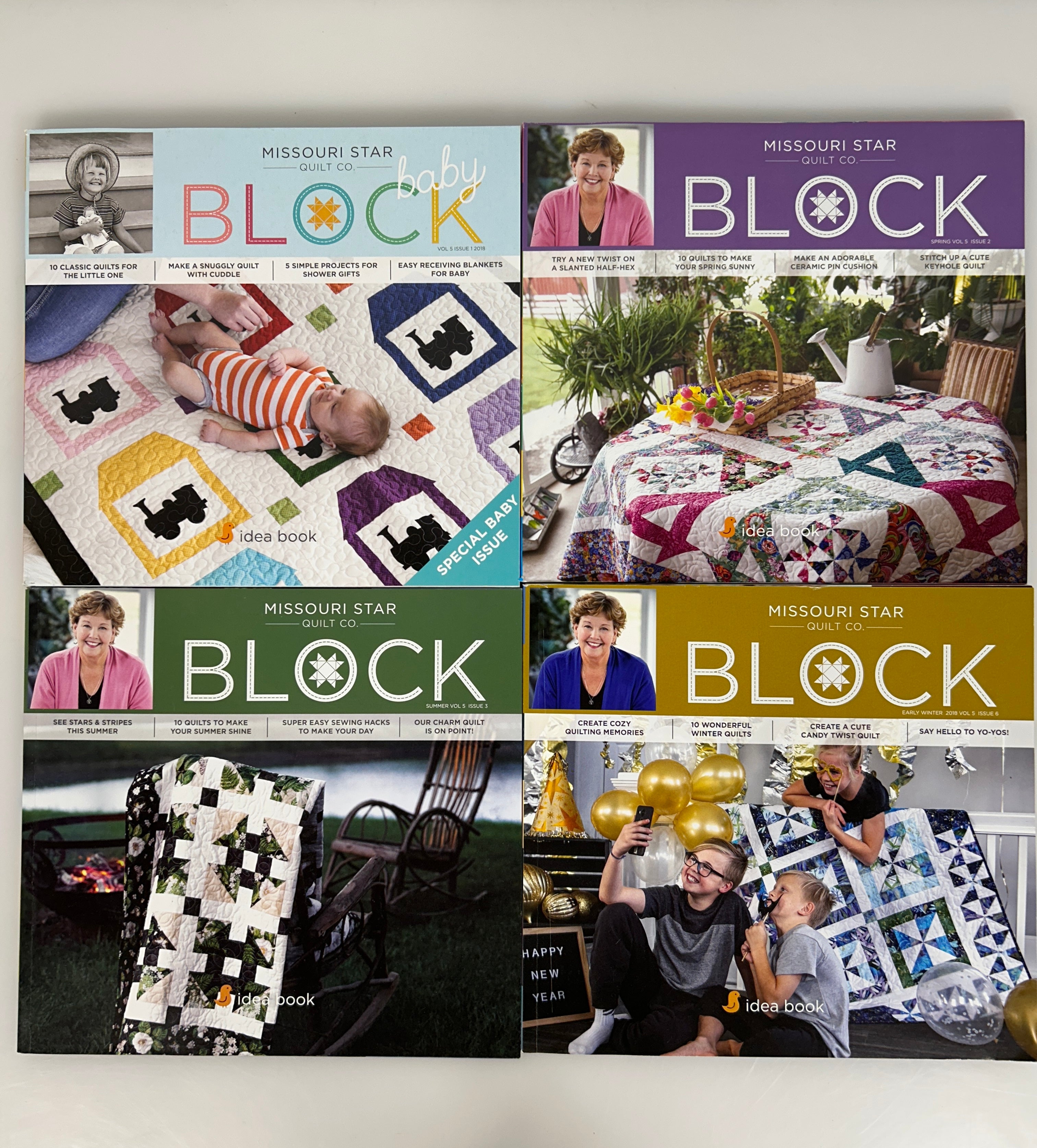 Lot of 4 Missouri Star Quilt Co BLOCK Magazines Vol.5 Issues 1, 2, 3 & 6 2018