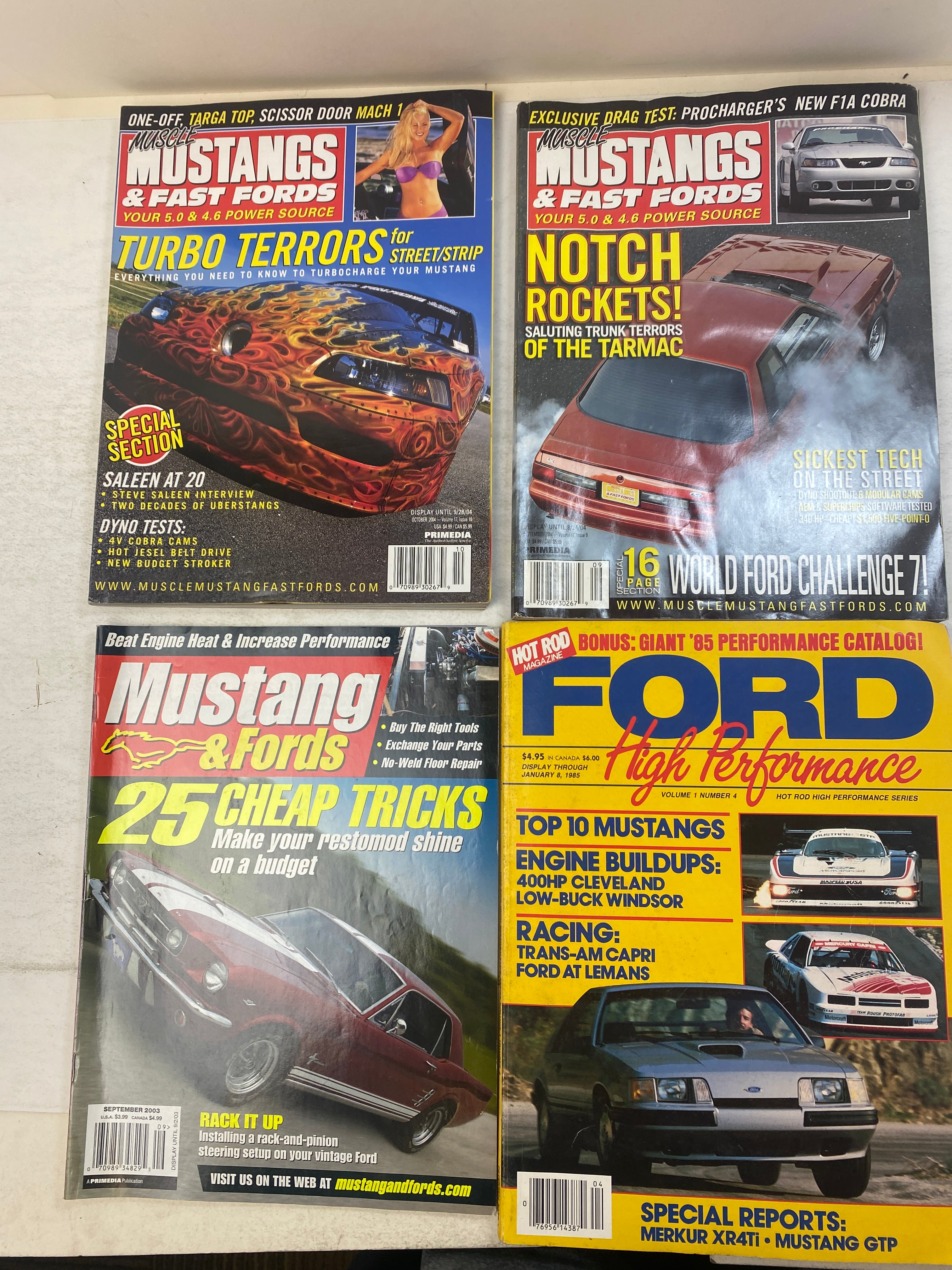 Lot of 4 Muscle Fast Ford Mustangs Magazines 1985-2004