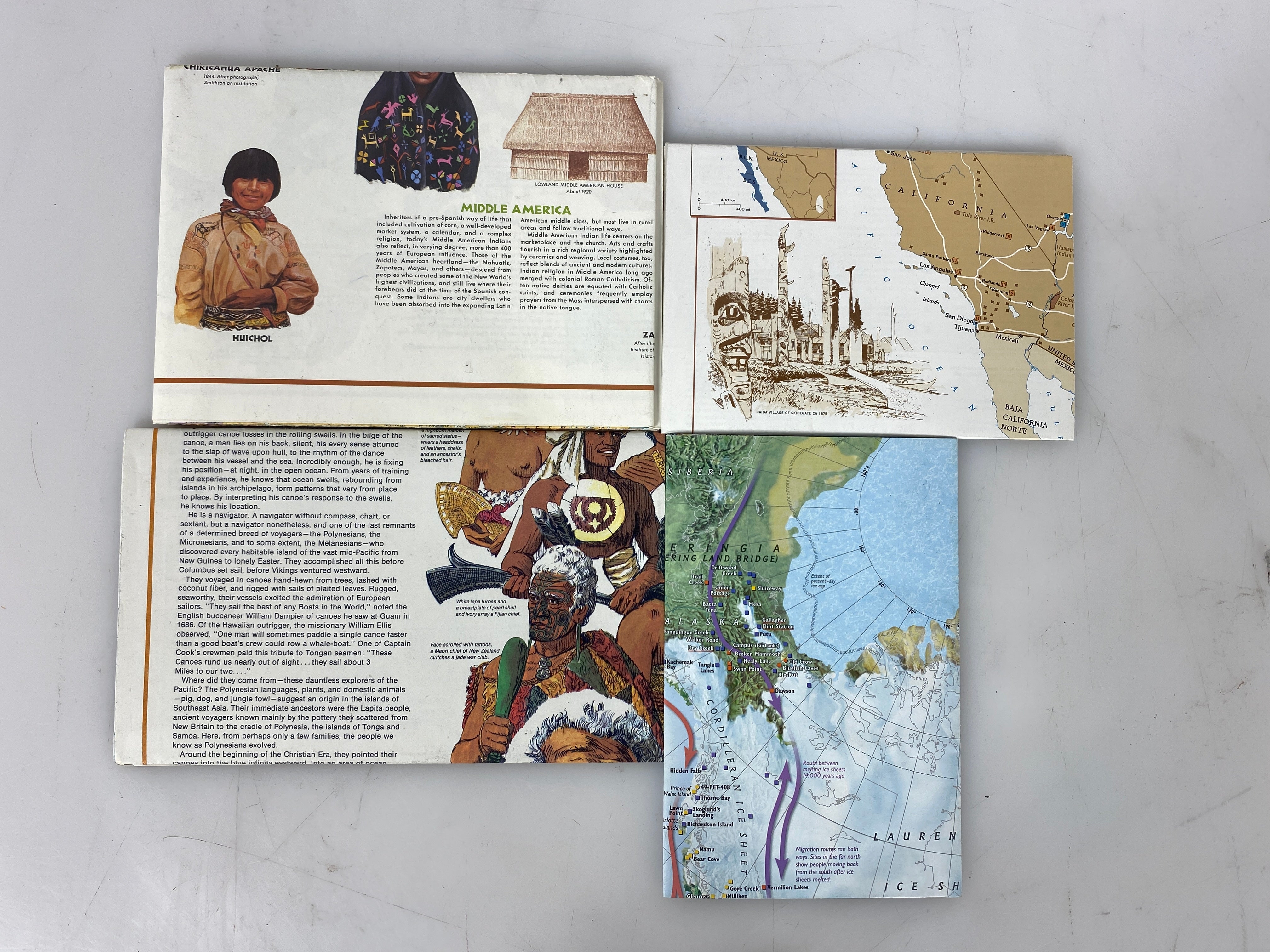 Lot of 4 Nat Geo: Indigenous Peoples Posters/Maps 1972-2000