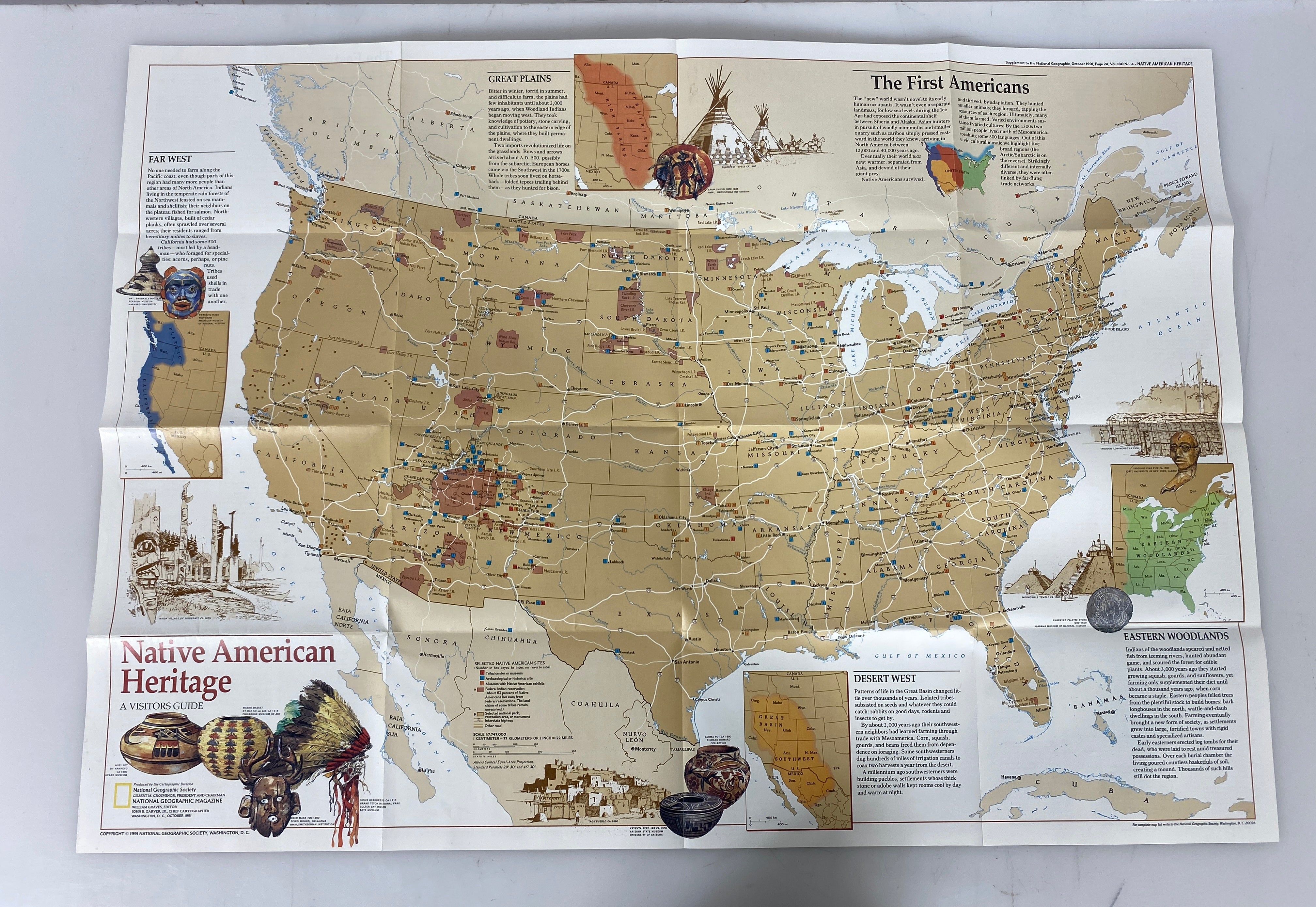 Lot of 4 Nat Geo: Indigenous Peoples Posters/Maps 1972-2000