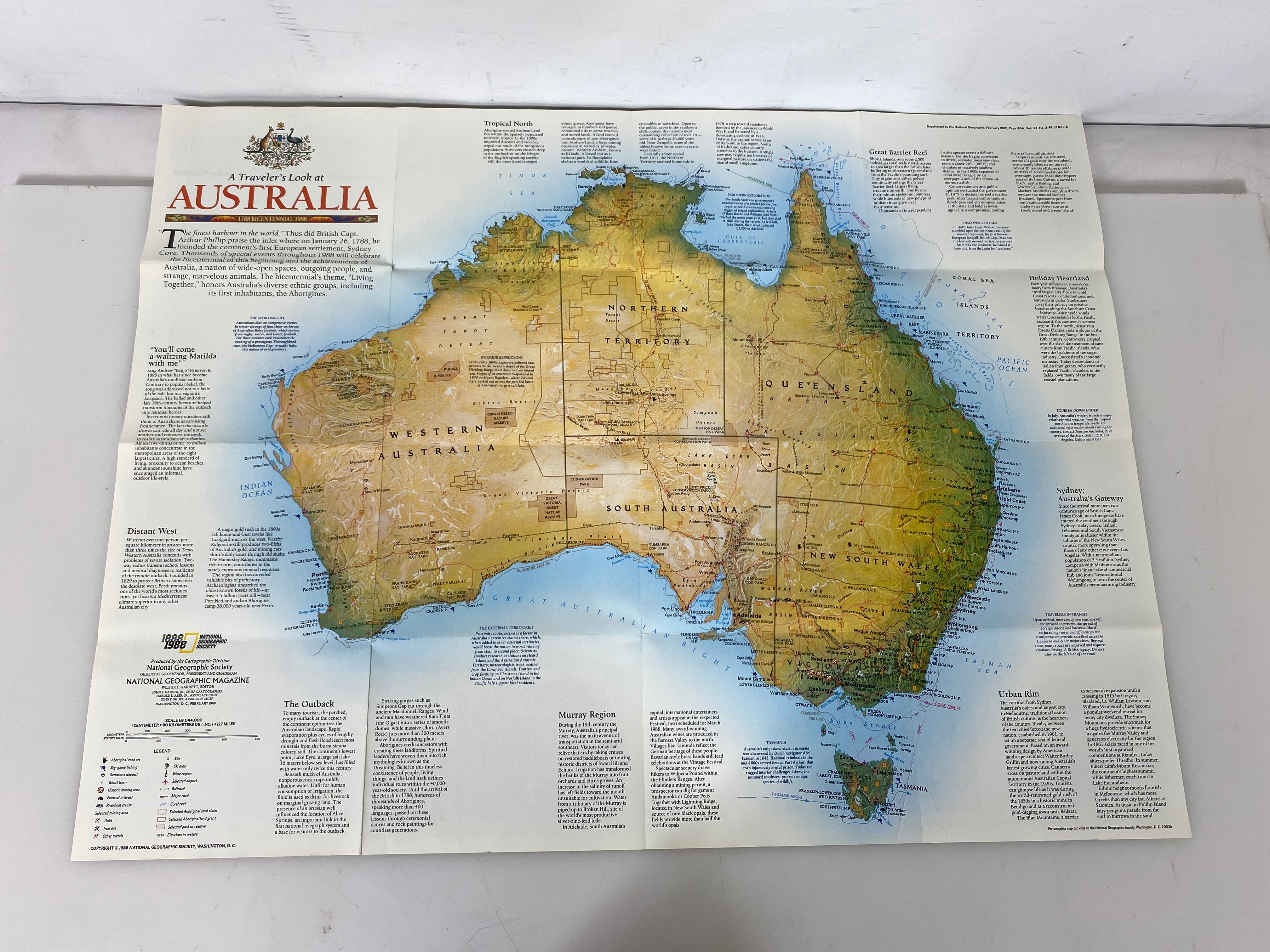 Lot of 4 Nat Geo Posters Traveler's Map Maya/Australia/Mexico/Alps 1985-94
