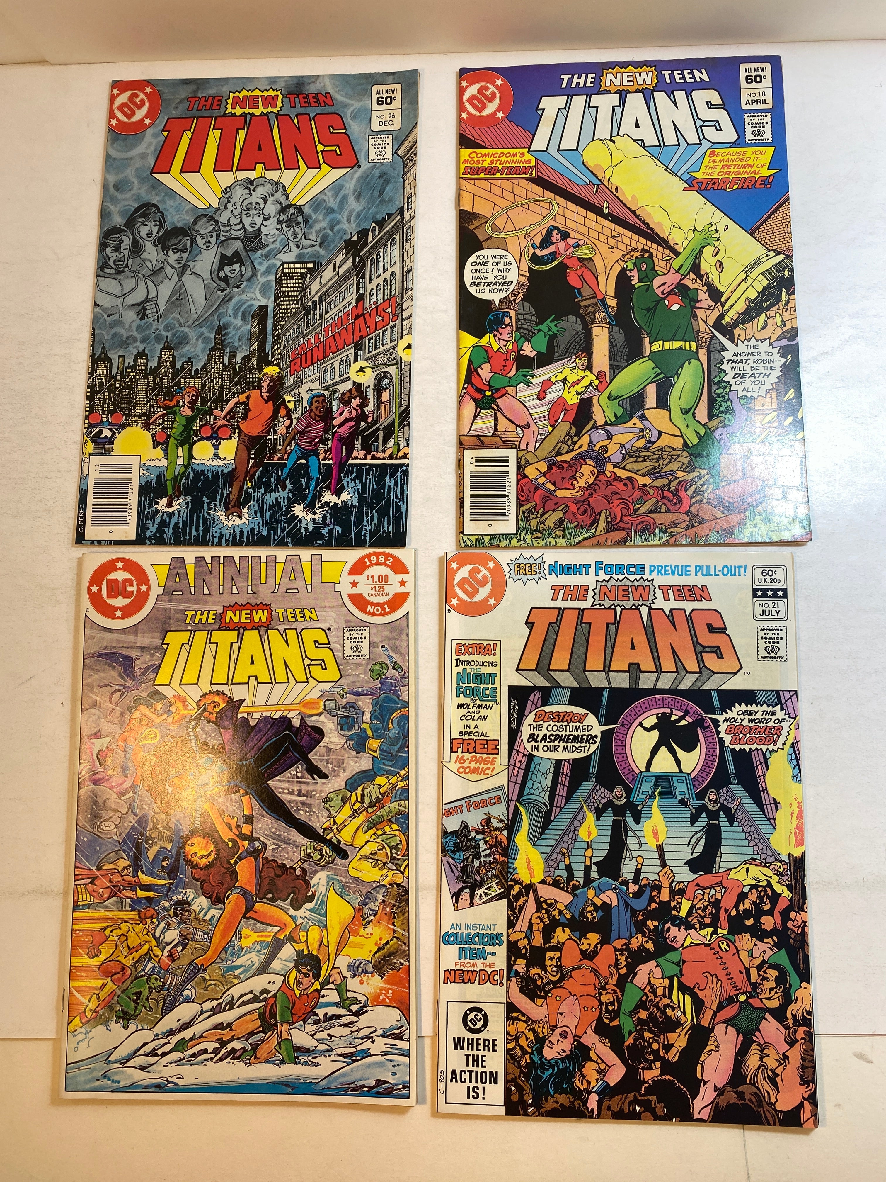 Lot of 4 New Teen Titans DC Comics 1982