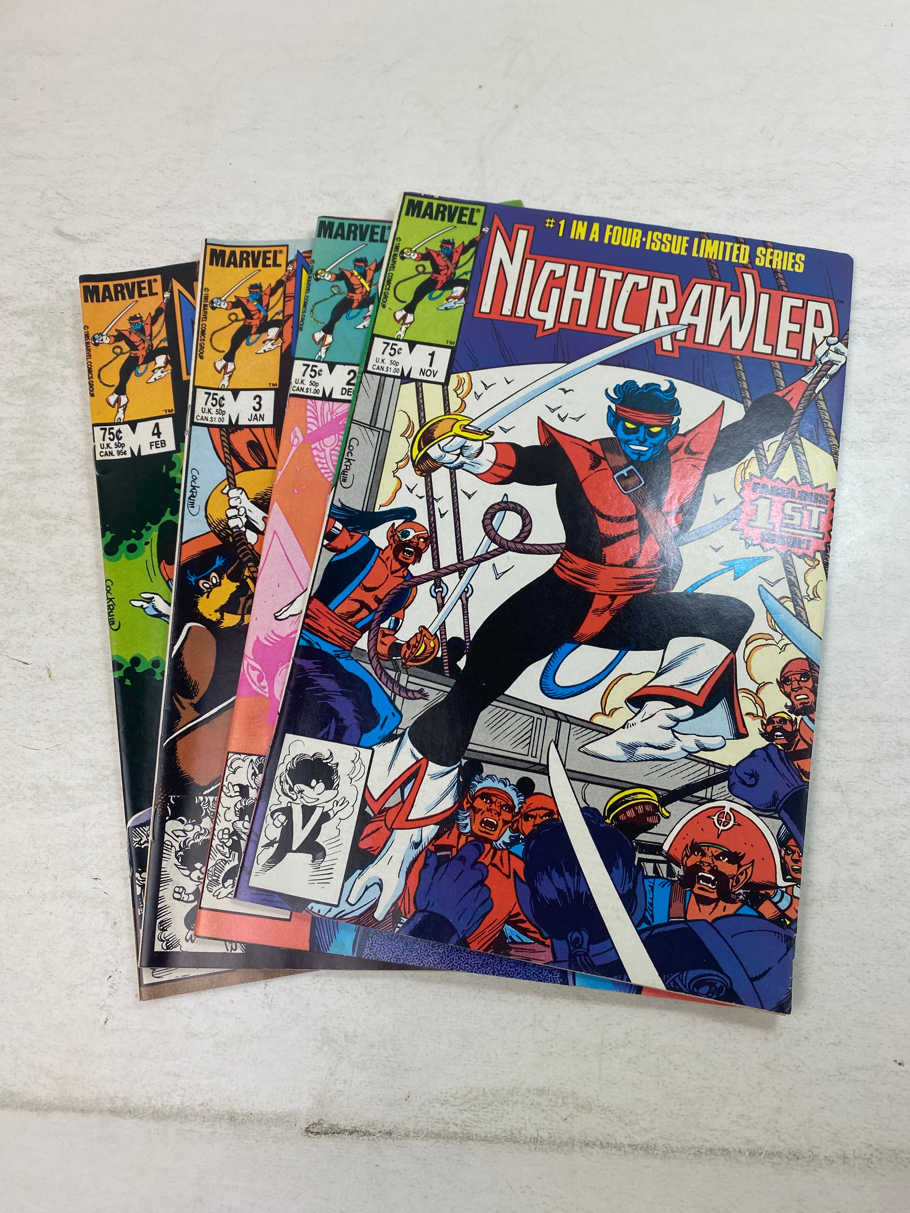 Lot of 4 Nightcrawler Marvel Limited Series 1986