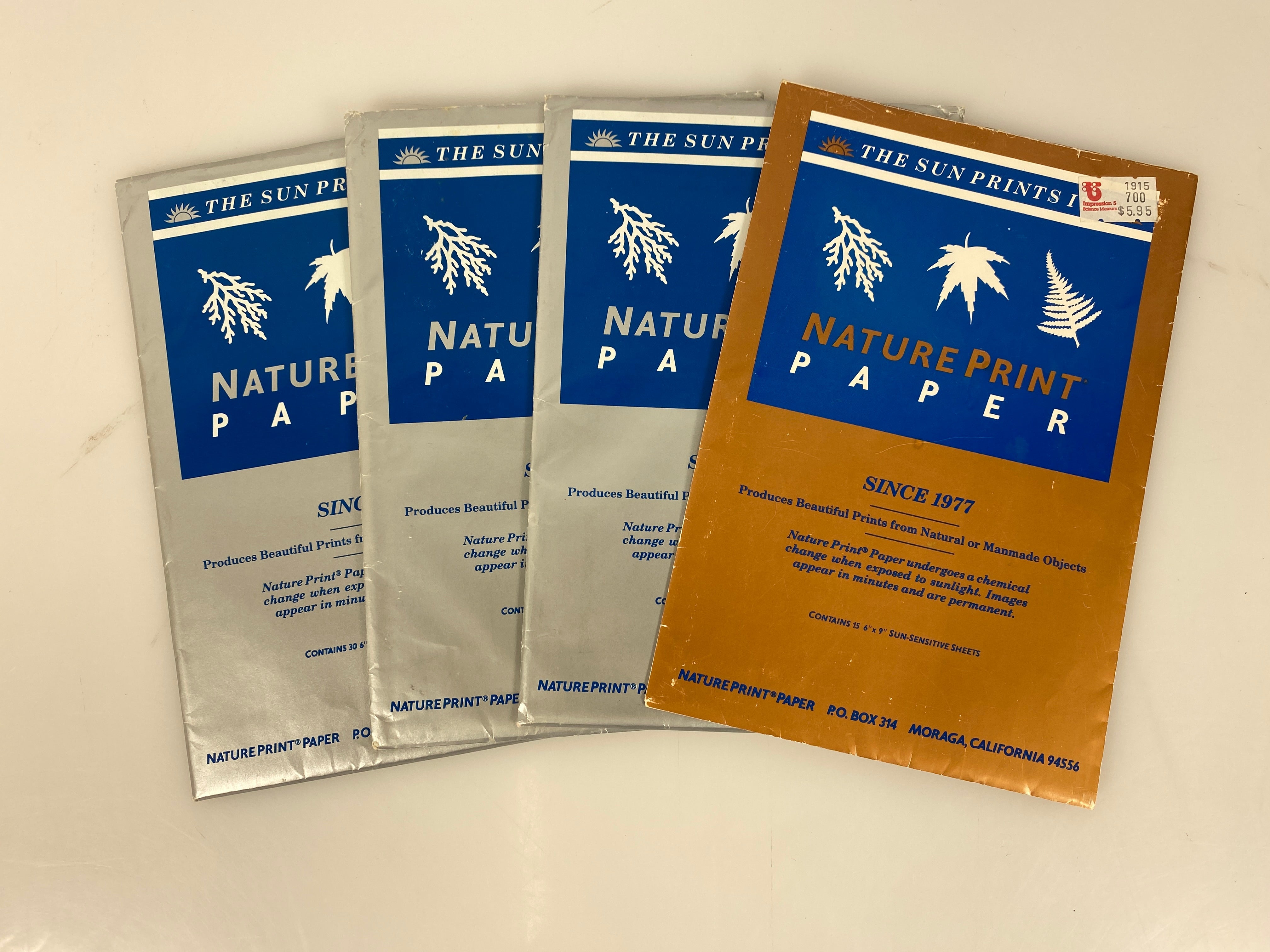 Lot of 4 Packs NaturePrint Paper 6" x 9" sheets 1987