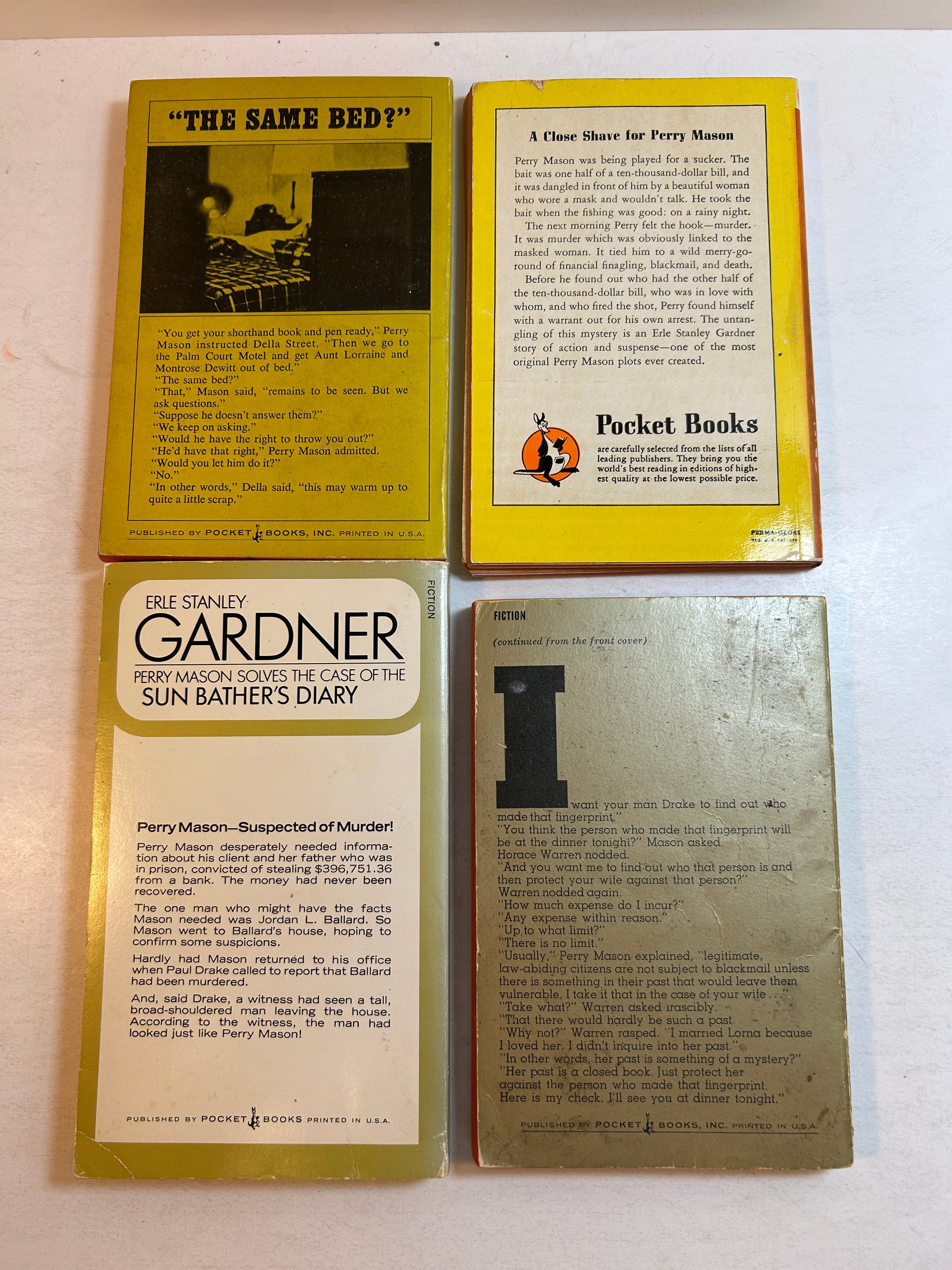 Lot of 4 Perry Mason Mysteries by Erle Stanley  Pocket Books 1947-1965 SC