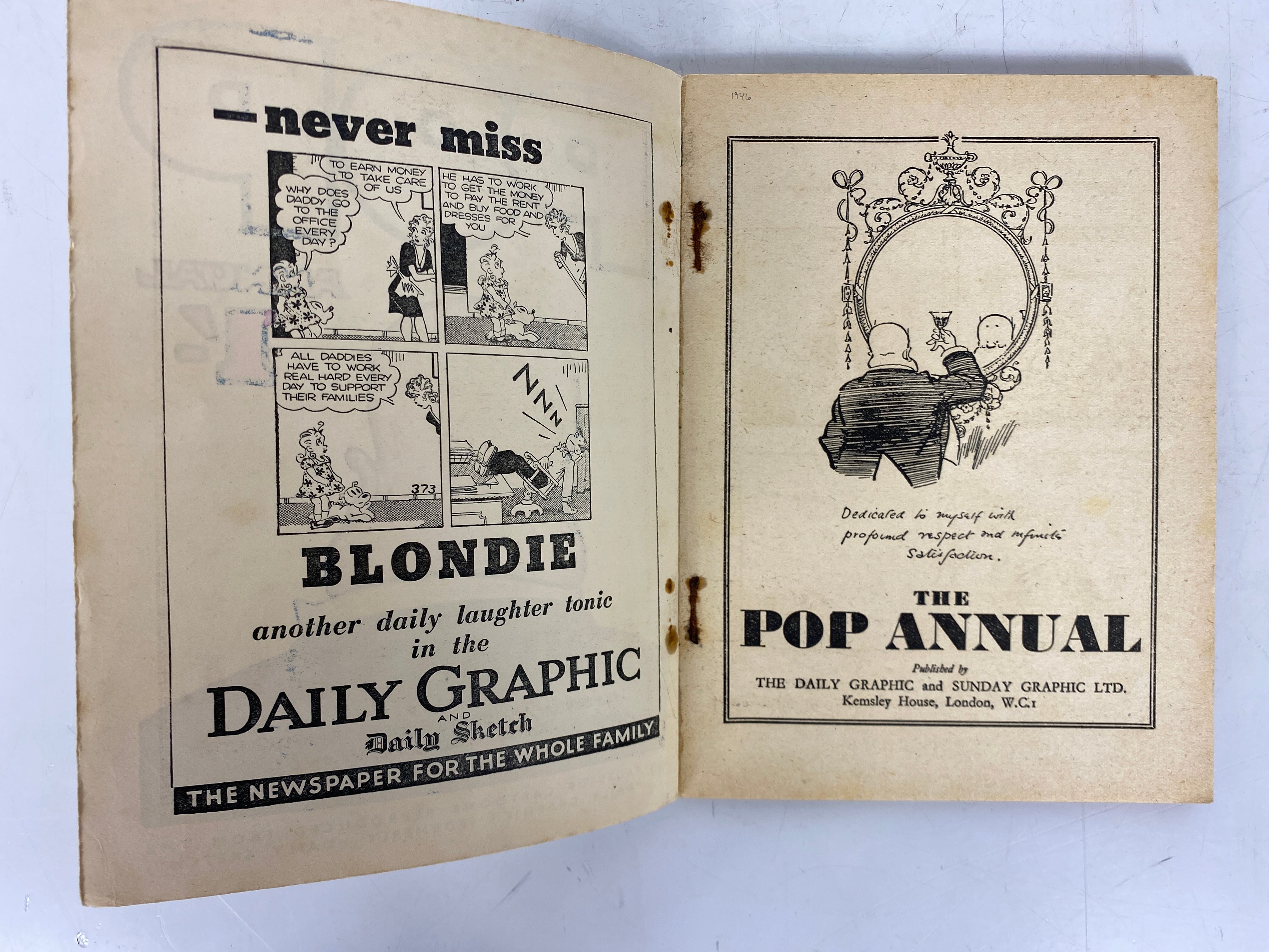 Lot of 4 Pop Annual Cartoons from the Daily Sketch