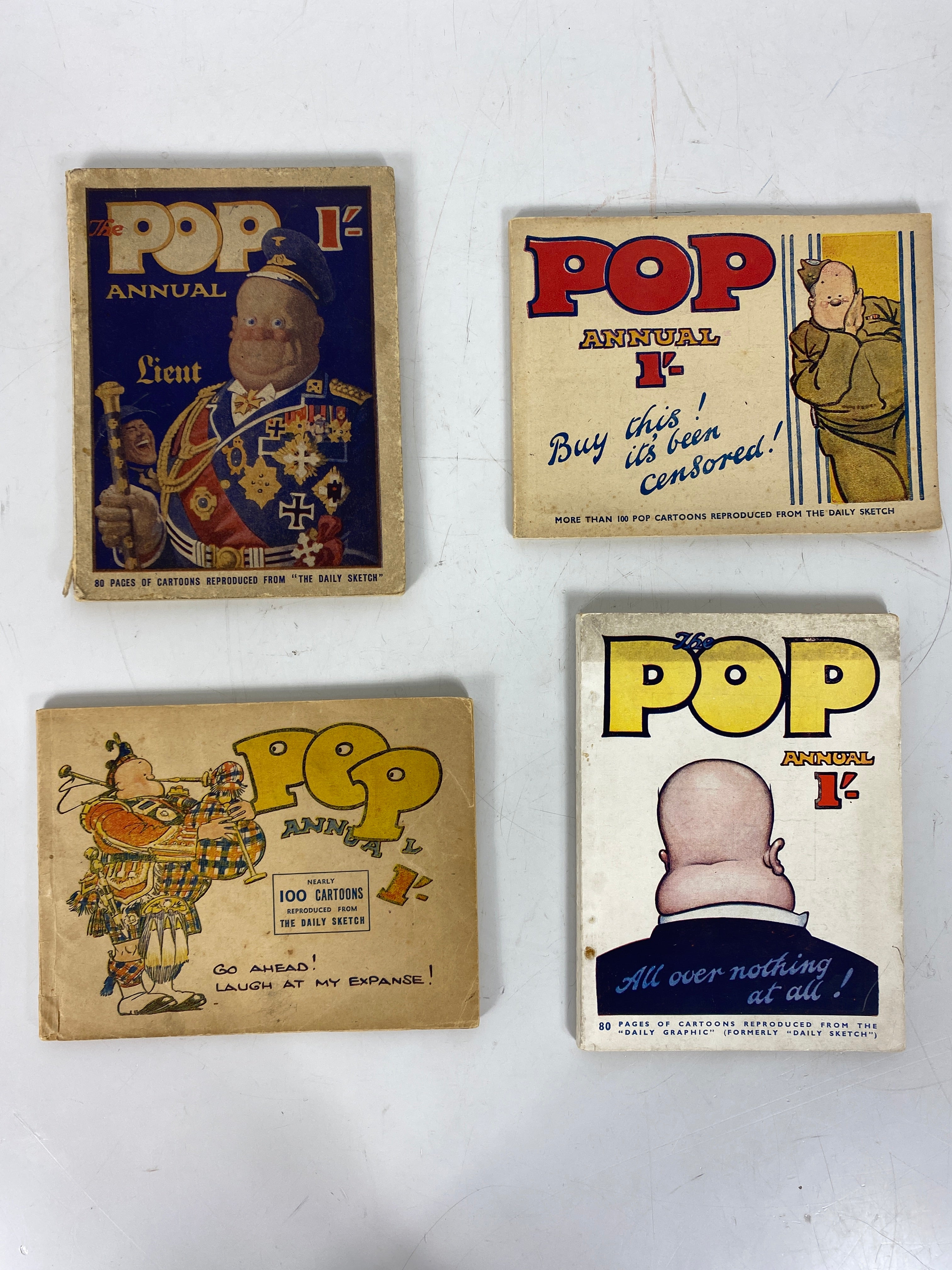 Lot of 4 Pop Annual Cartoons from the Daily Sketch