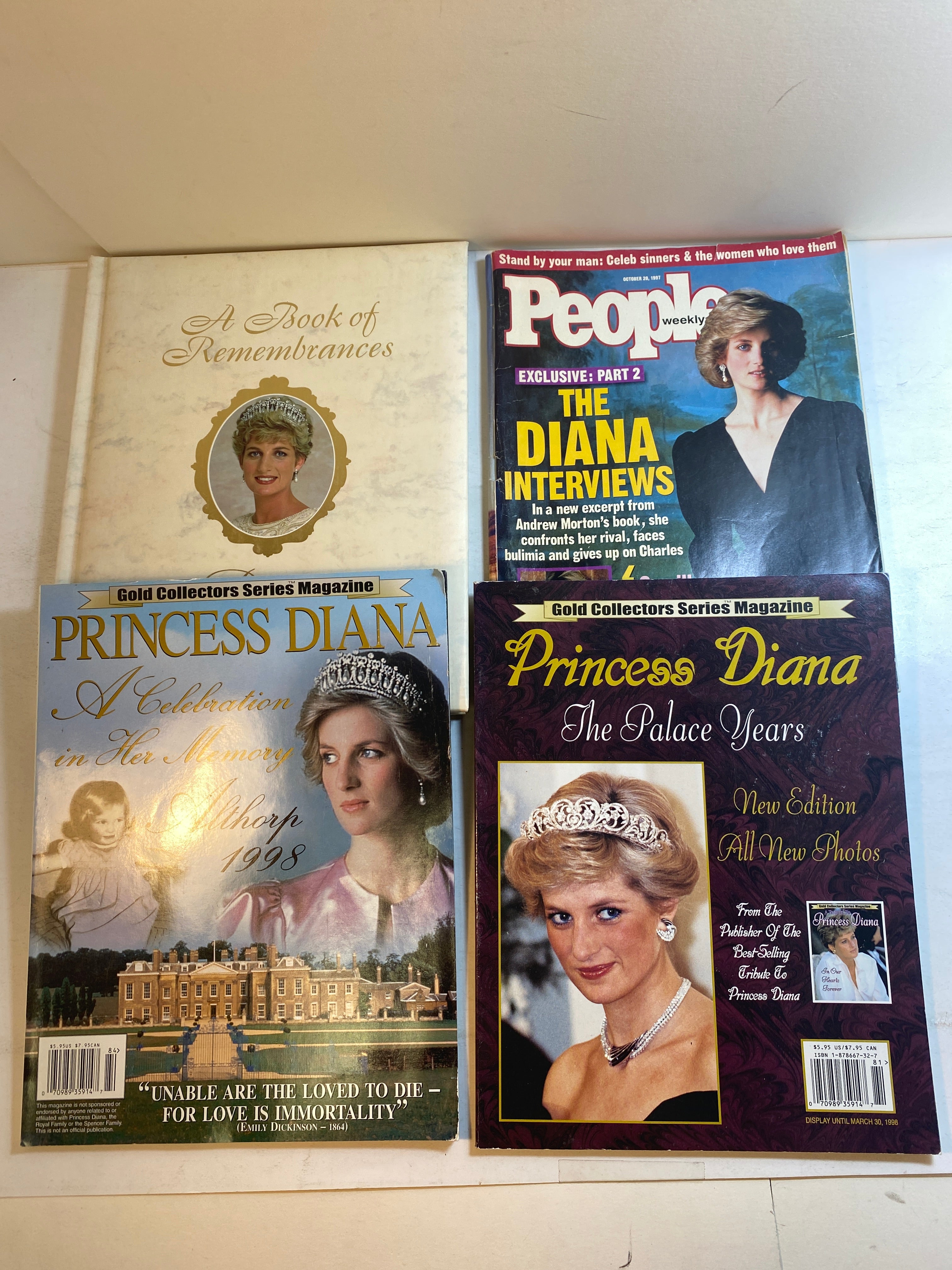 Lot of 4 Princess Diana Magazines/Book 1997-1998