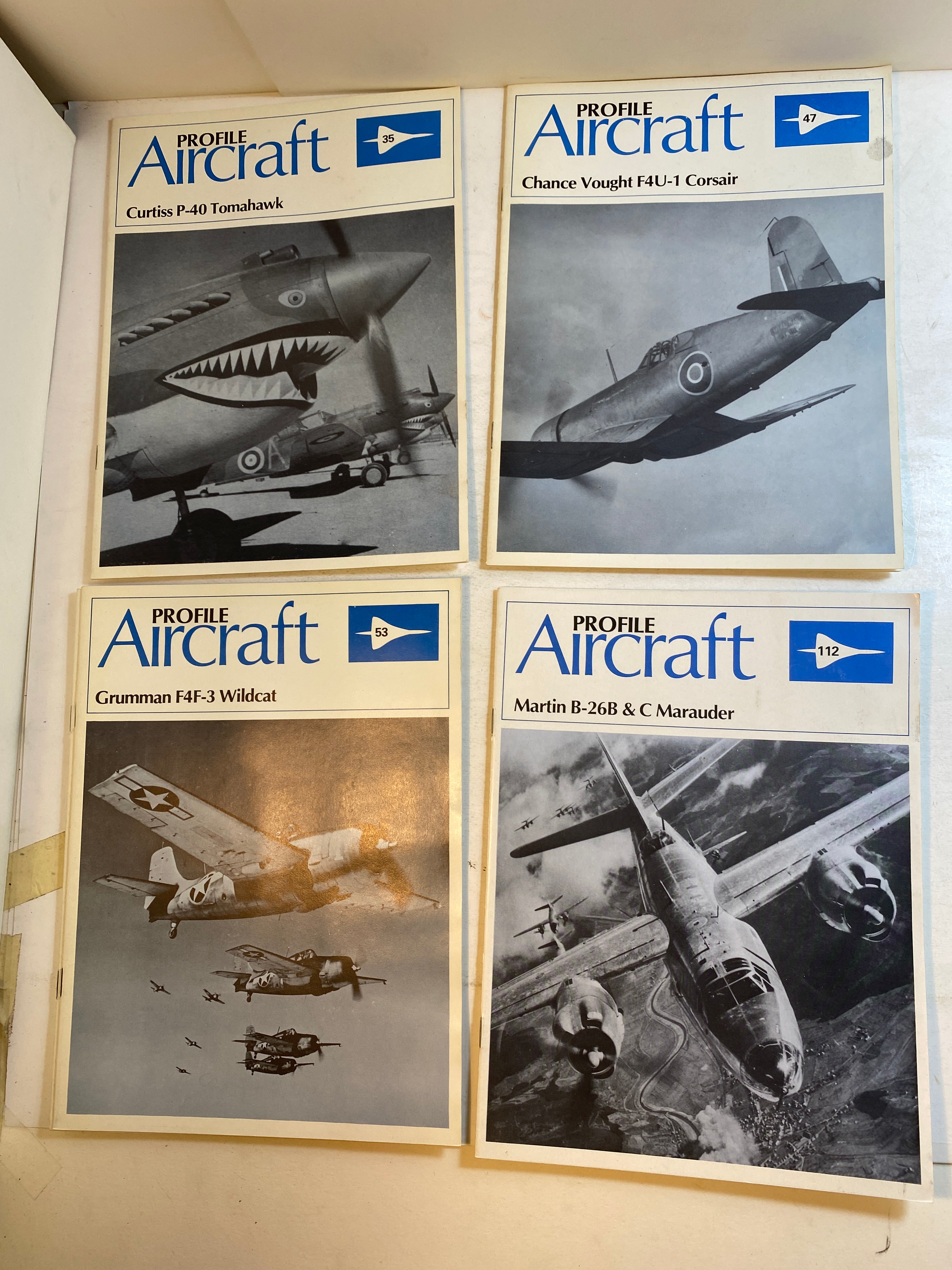 Lot of 4 Profile Aircraft Booklets Tomahawk Corsair Wildcat Marauder 1981-1982