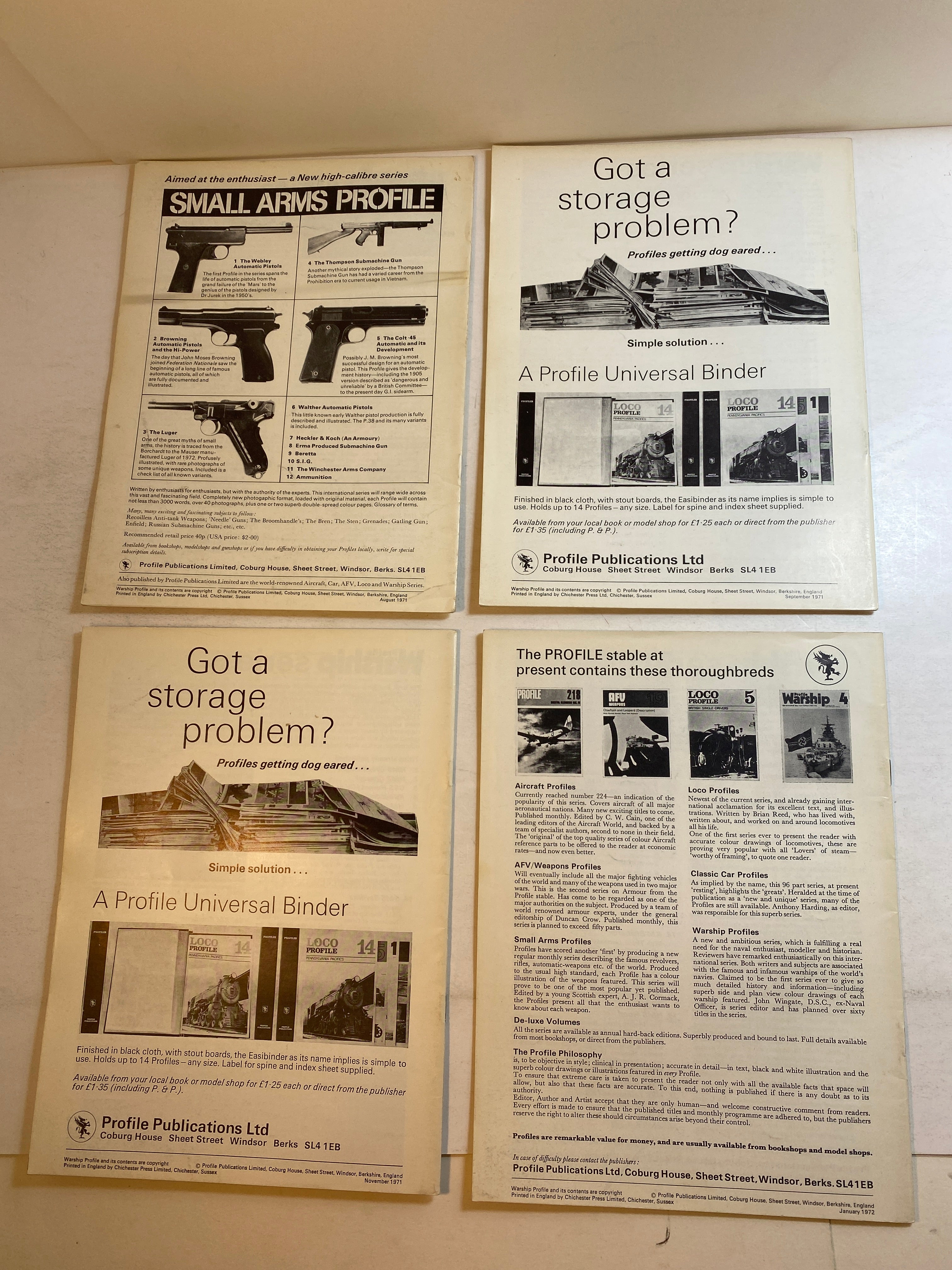 Lot of 4 Profile Warship 11, 12, 13, 14 1971-1972