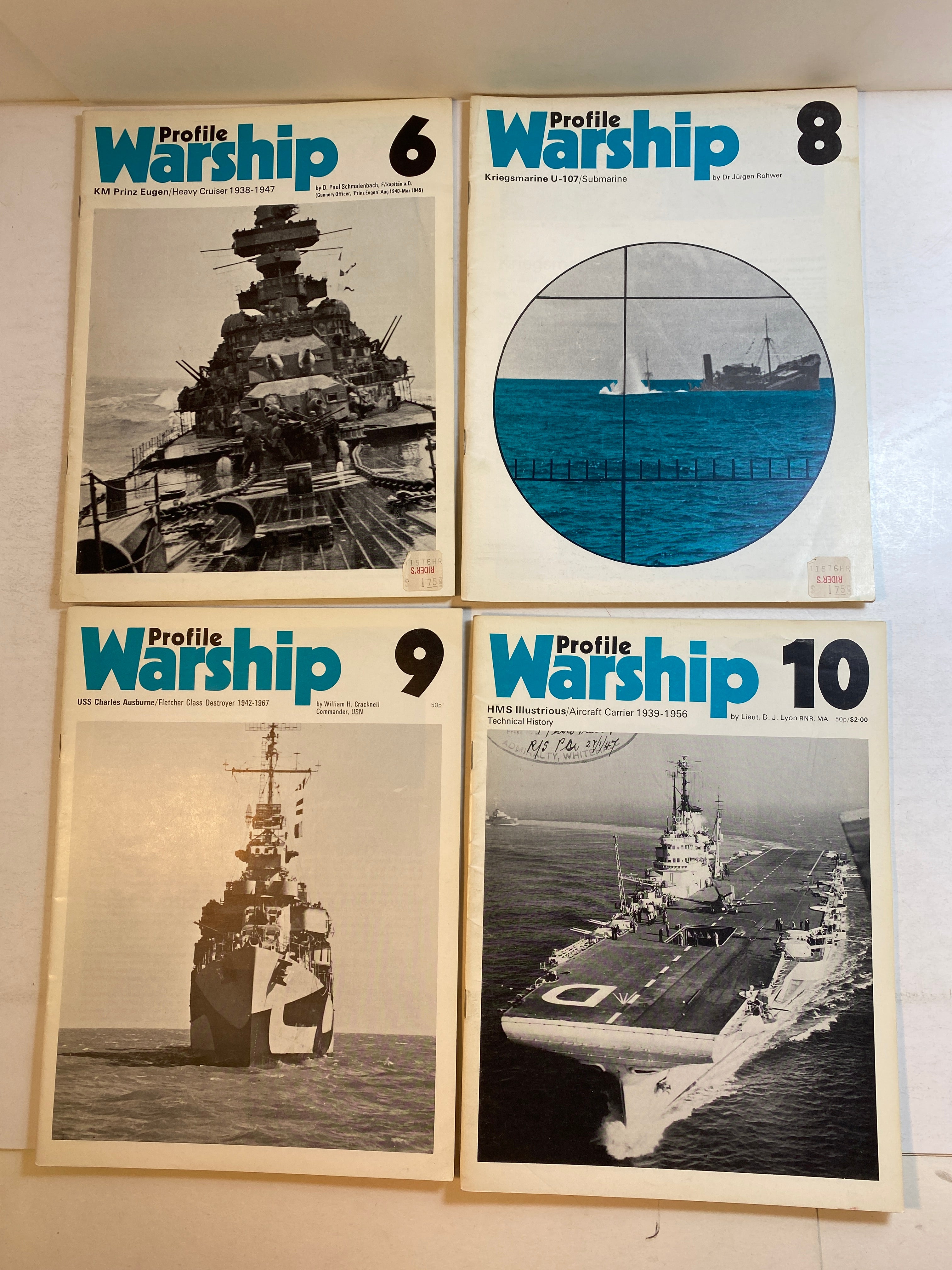 Lot of 4 Profile Warship 6, 8, 9, 10 1971