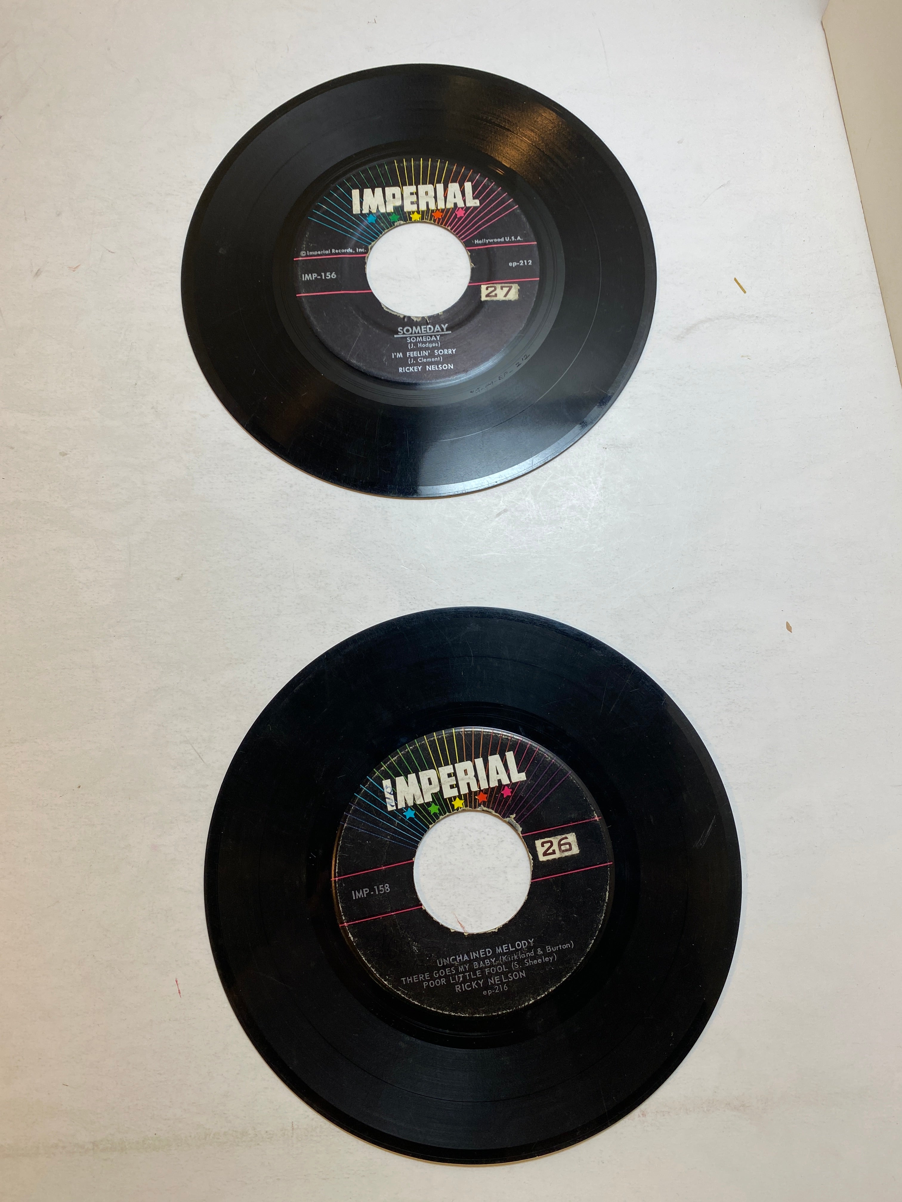 Lot of 4 Ricky Nelson 45 Records and Sleeves