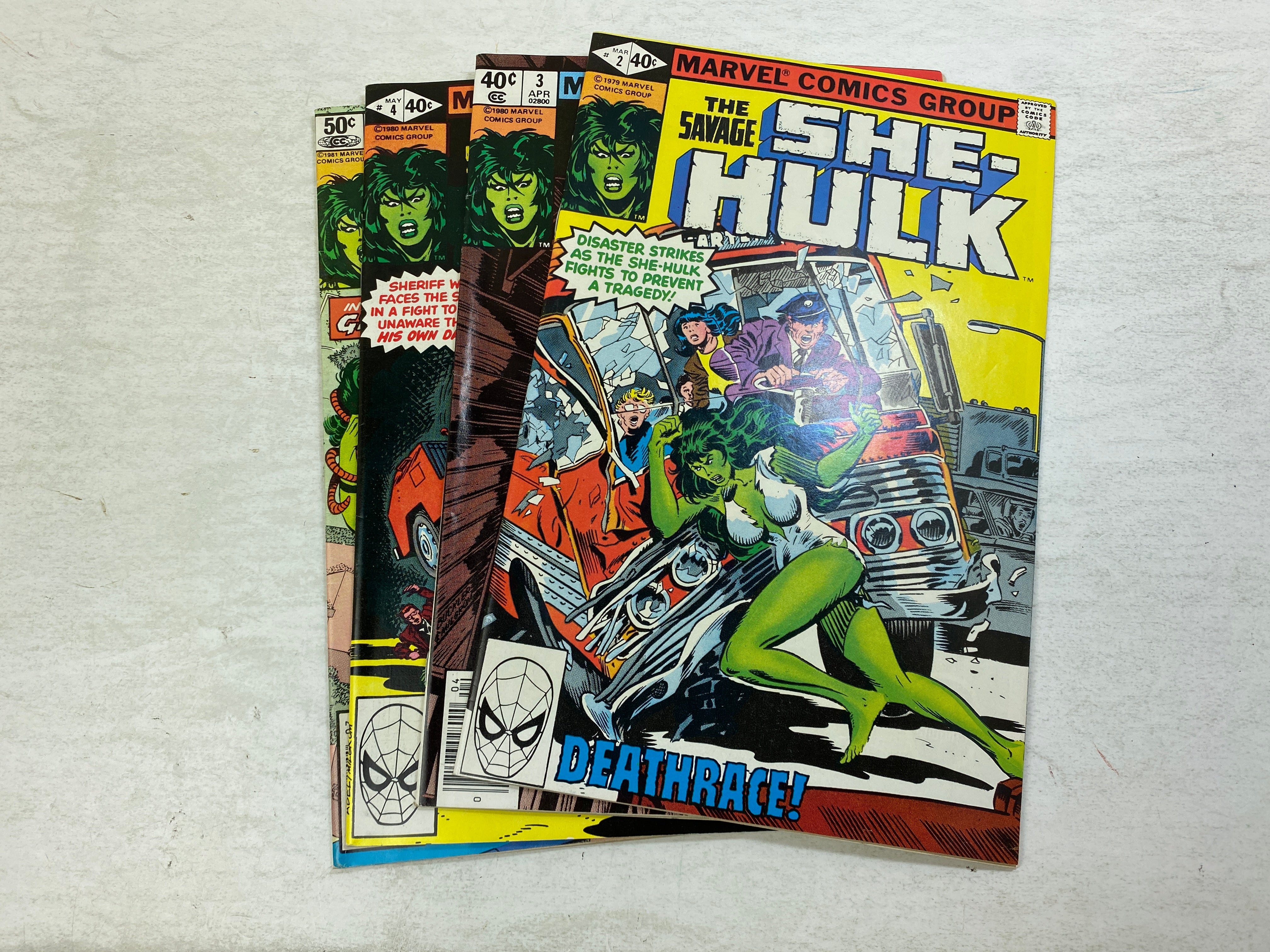 Lot of 4 Savage She-Hulk Marvel Comics 1980-1981