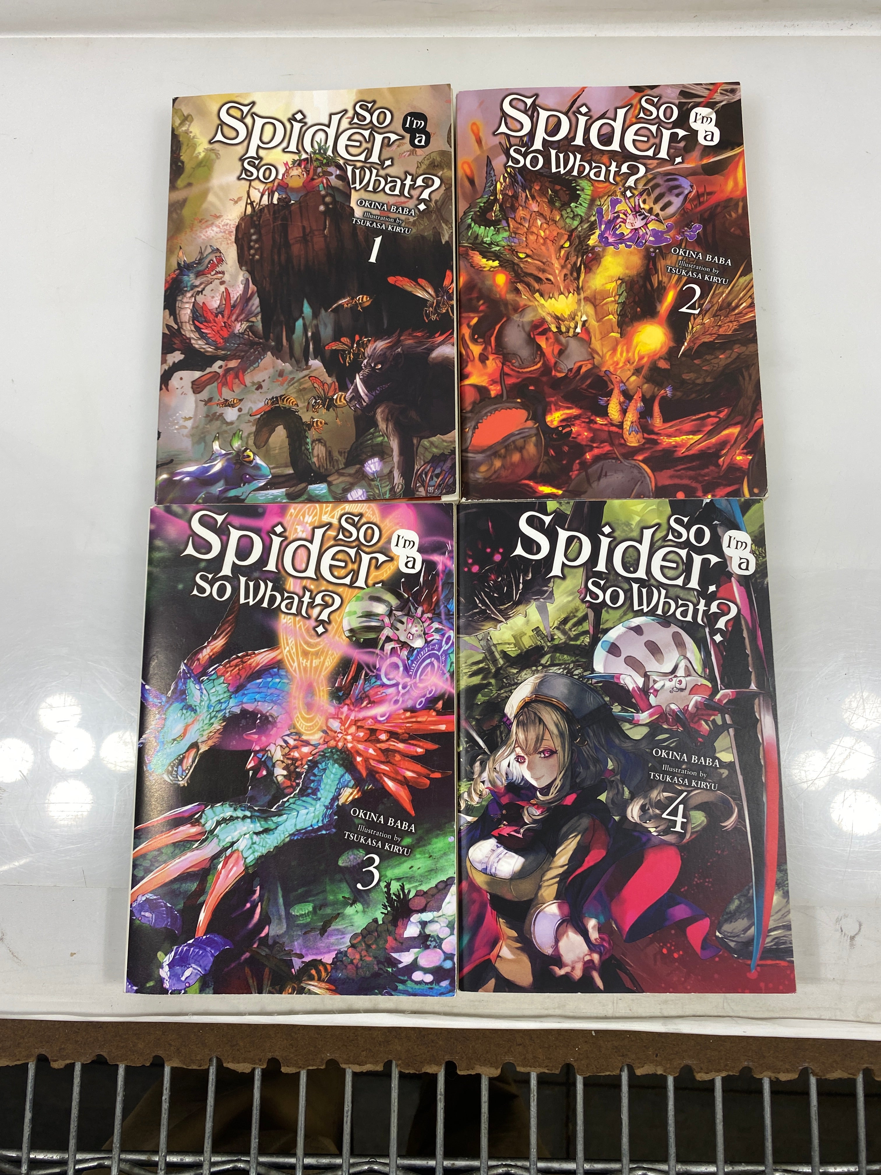 Lot of 4 So I'm a Spider So What?  Light Novel vols 1,2,3,4  2017-2018 SC