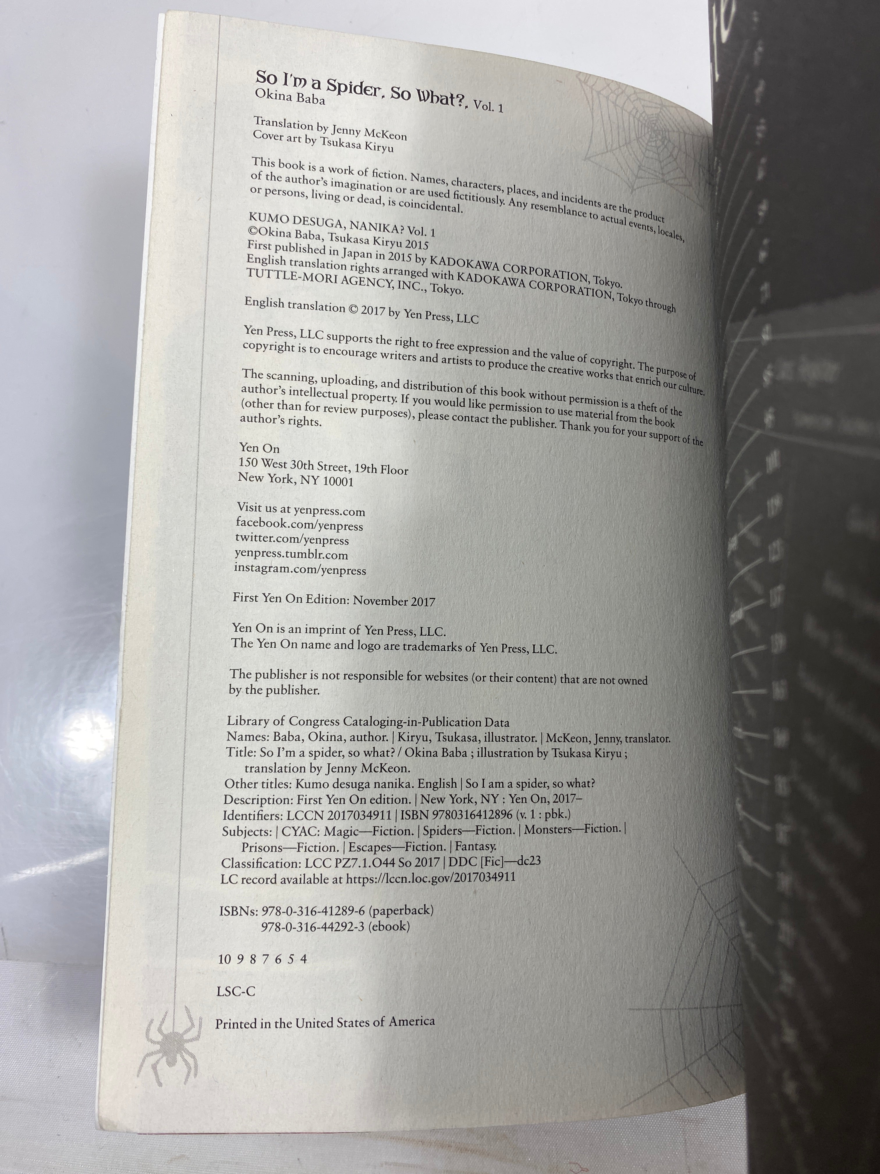Lot of 4 So I'm a Spider So What?  Light Novel vols 1,2,3,4  2017-2018 SC
