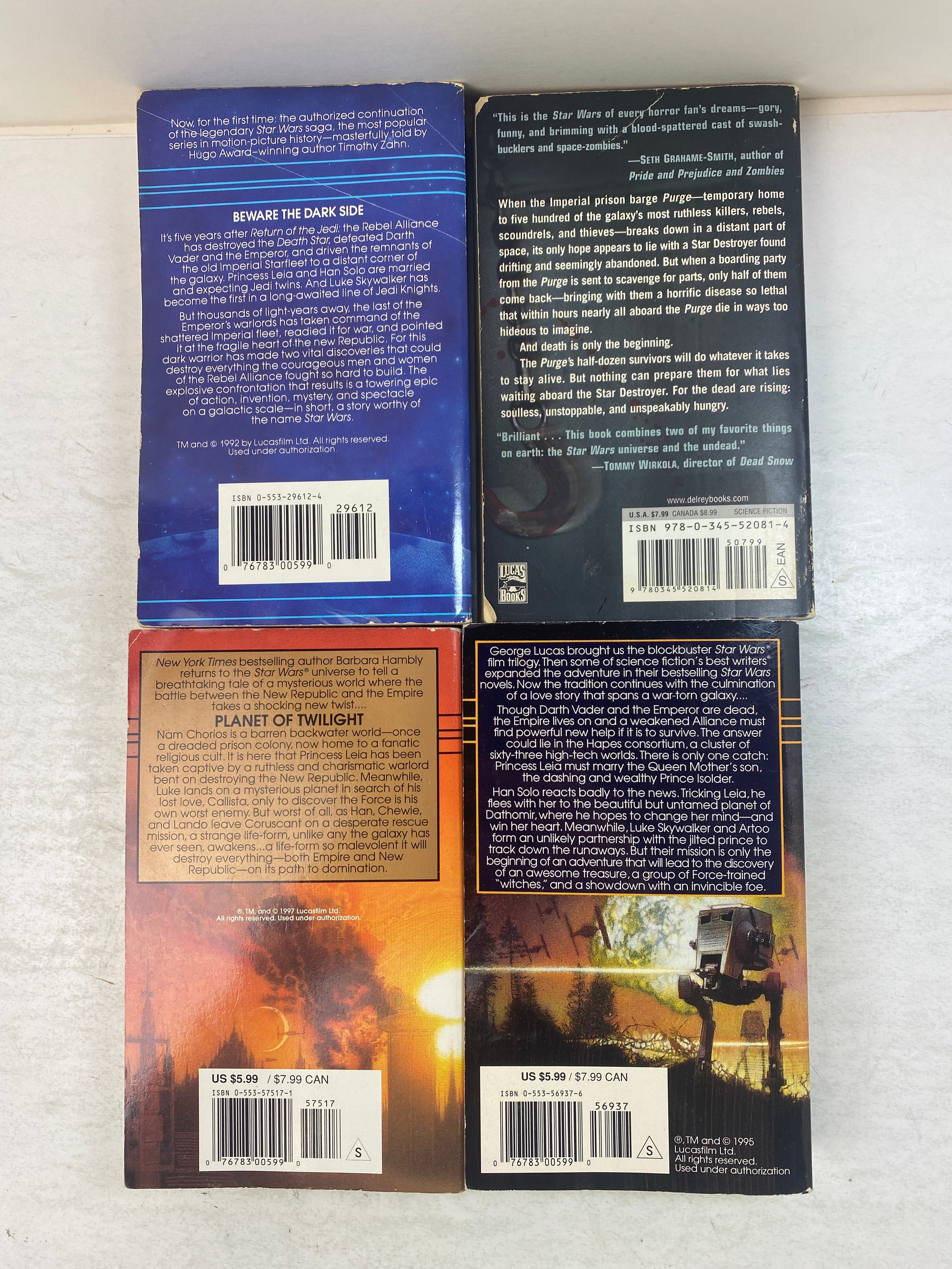 Lot of 4 Star Wars Paperbacks 1991-2010