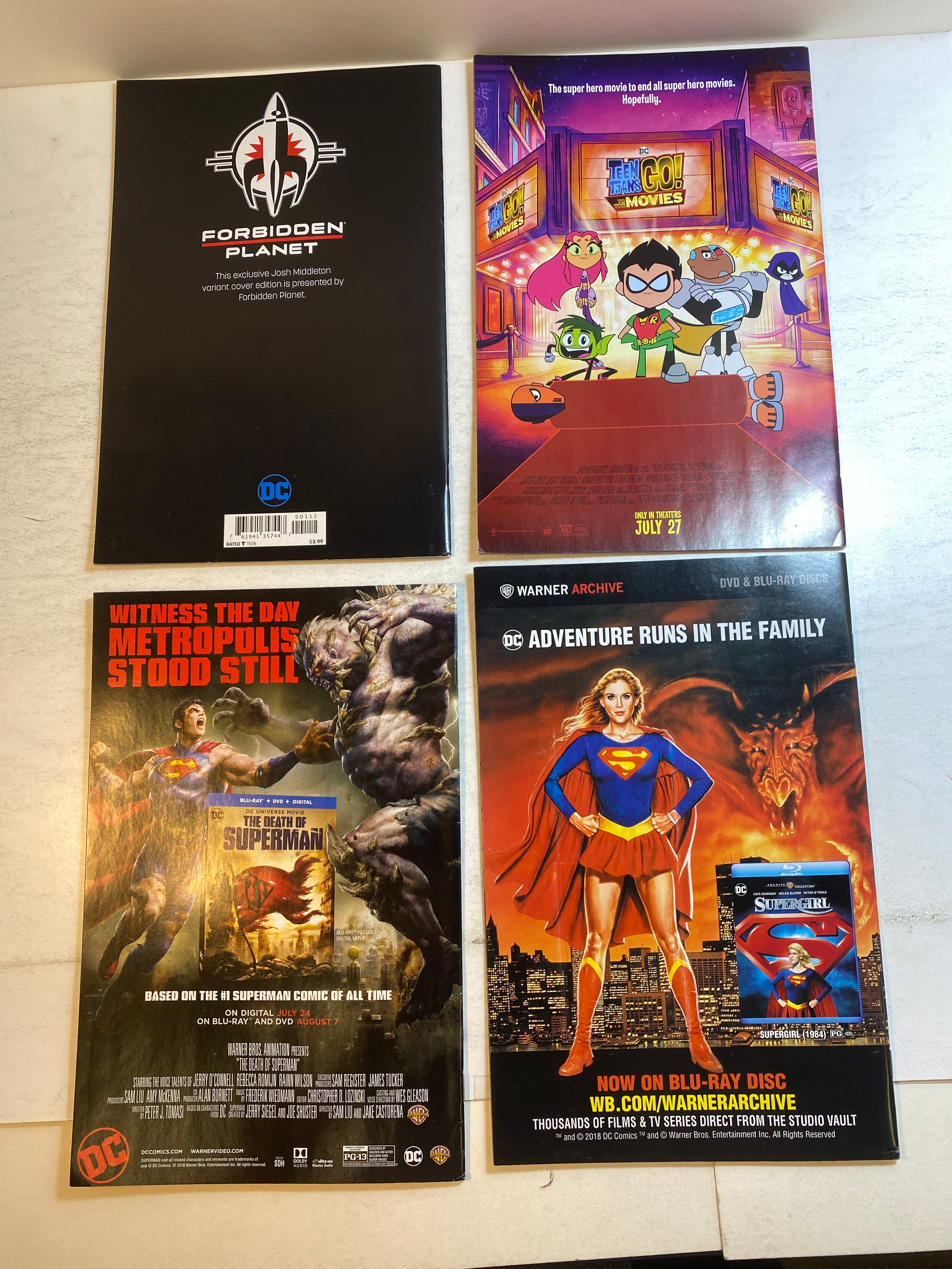 Lot of 4 Superman DC Comics Variant Covers 2018
