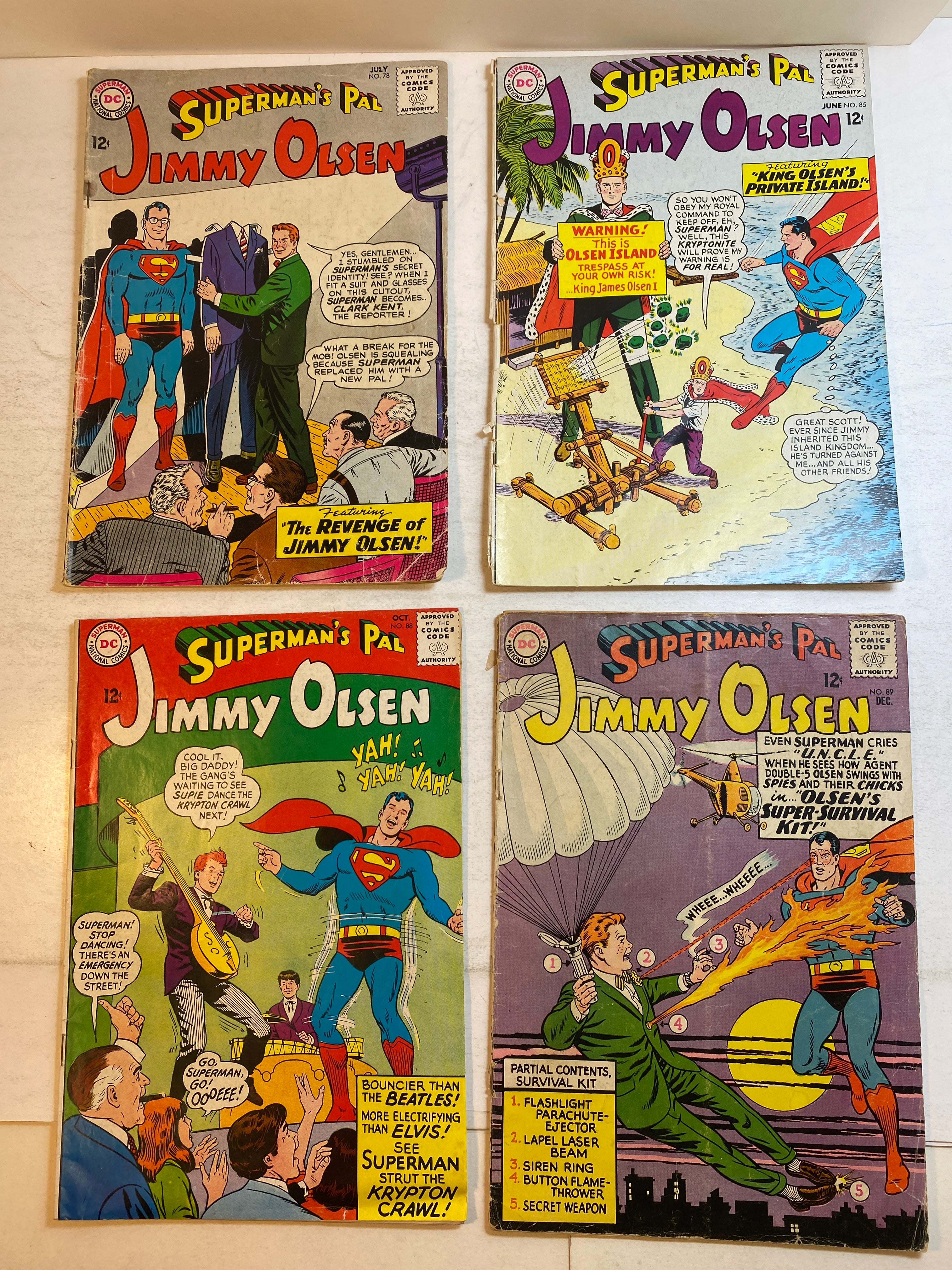 Lot of 4 Superman's Pal Jimmy Olsen DC Comics 1964-1965
