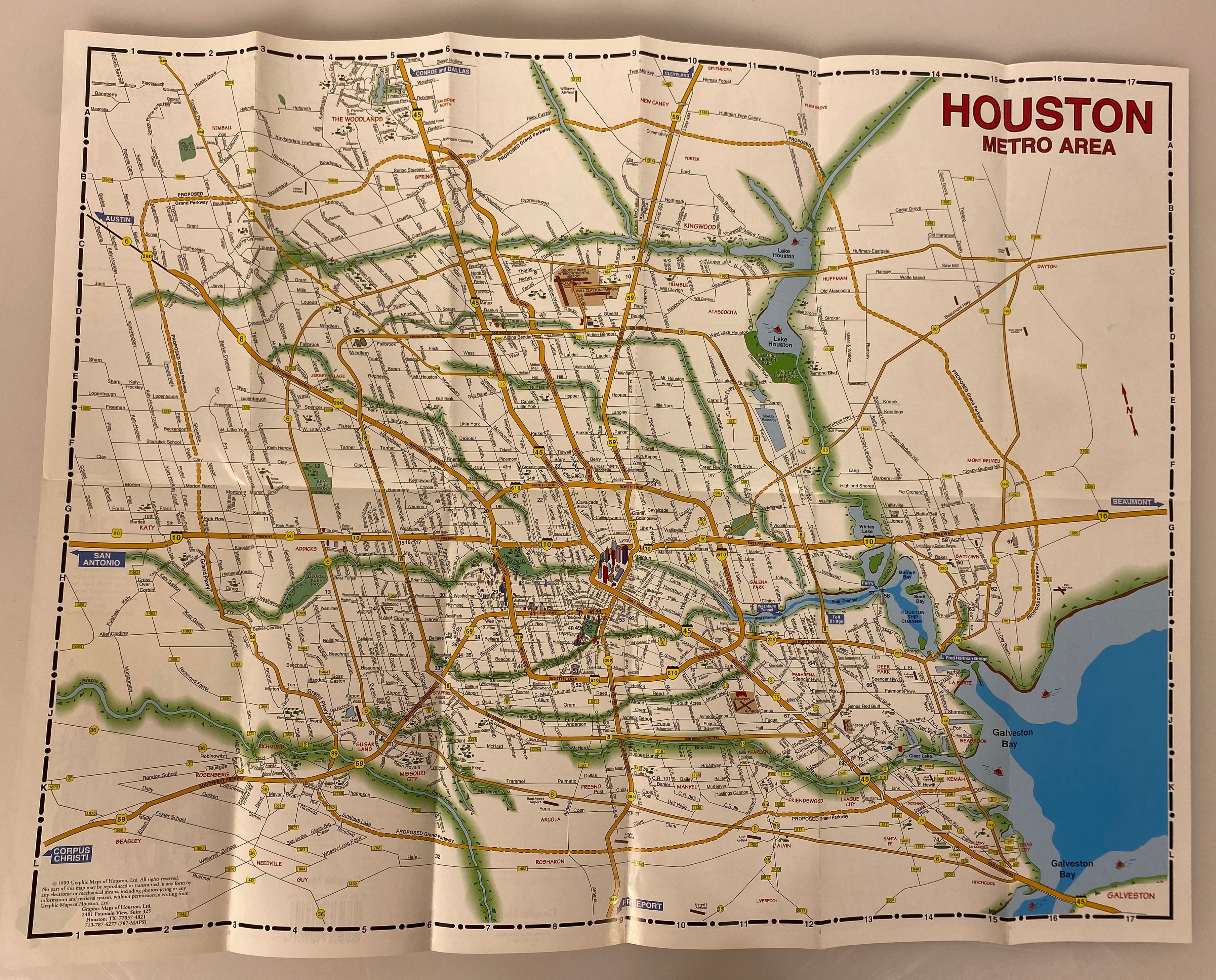 Lot of 4 Texas Maps incl Austin and Houston City Maps