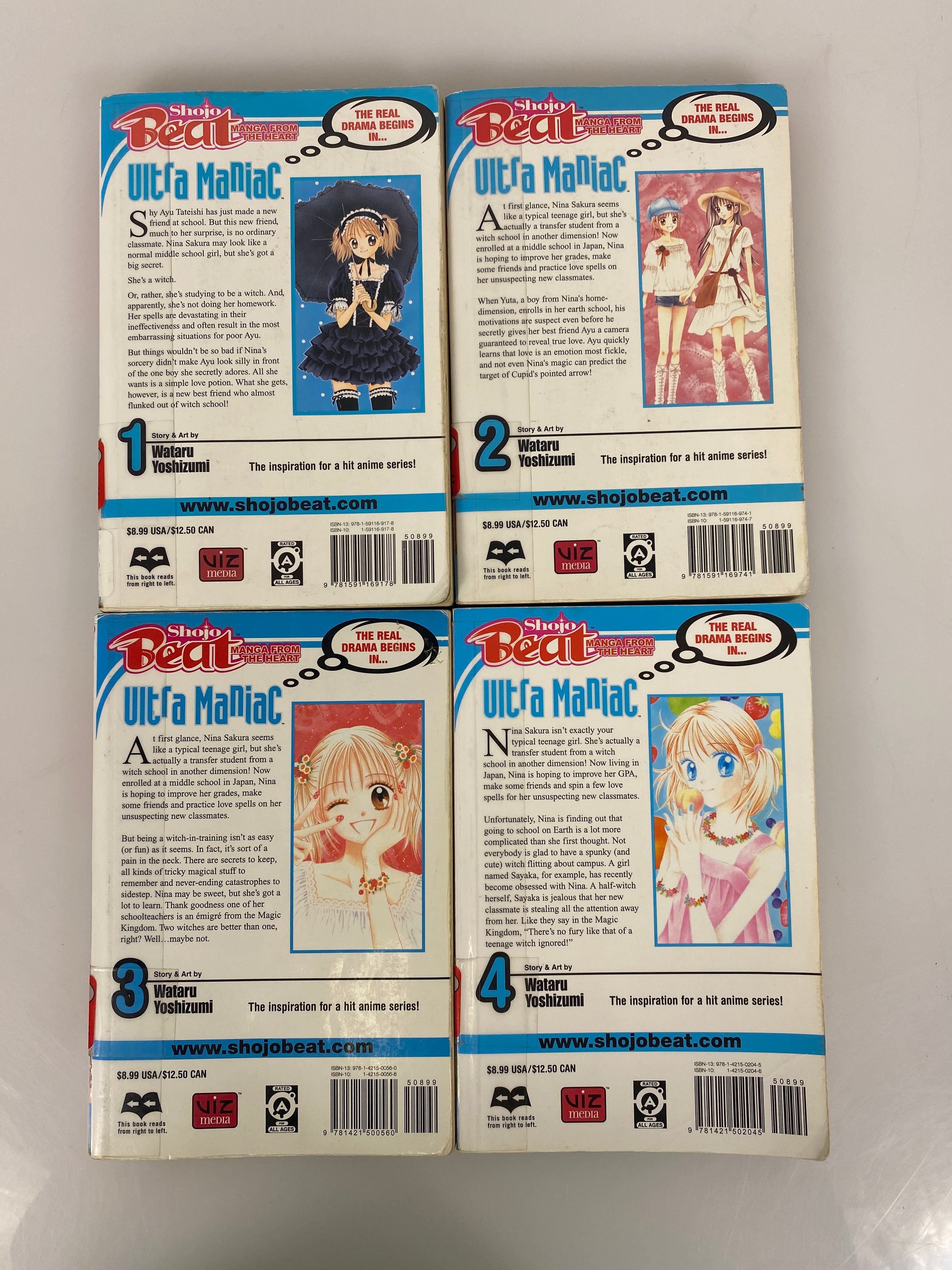 Lot of 4 Ultra Maniac Manga Waitaru Yoshizumi 1-4 2005-2006