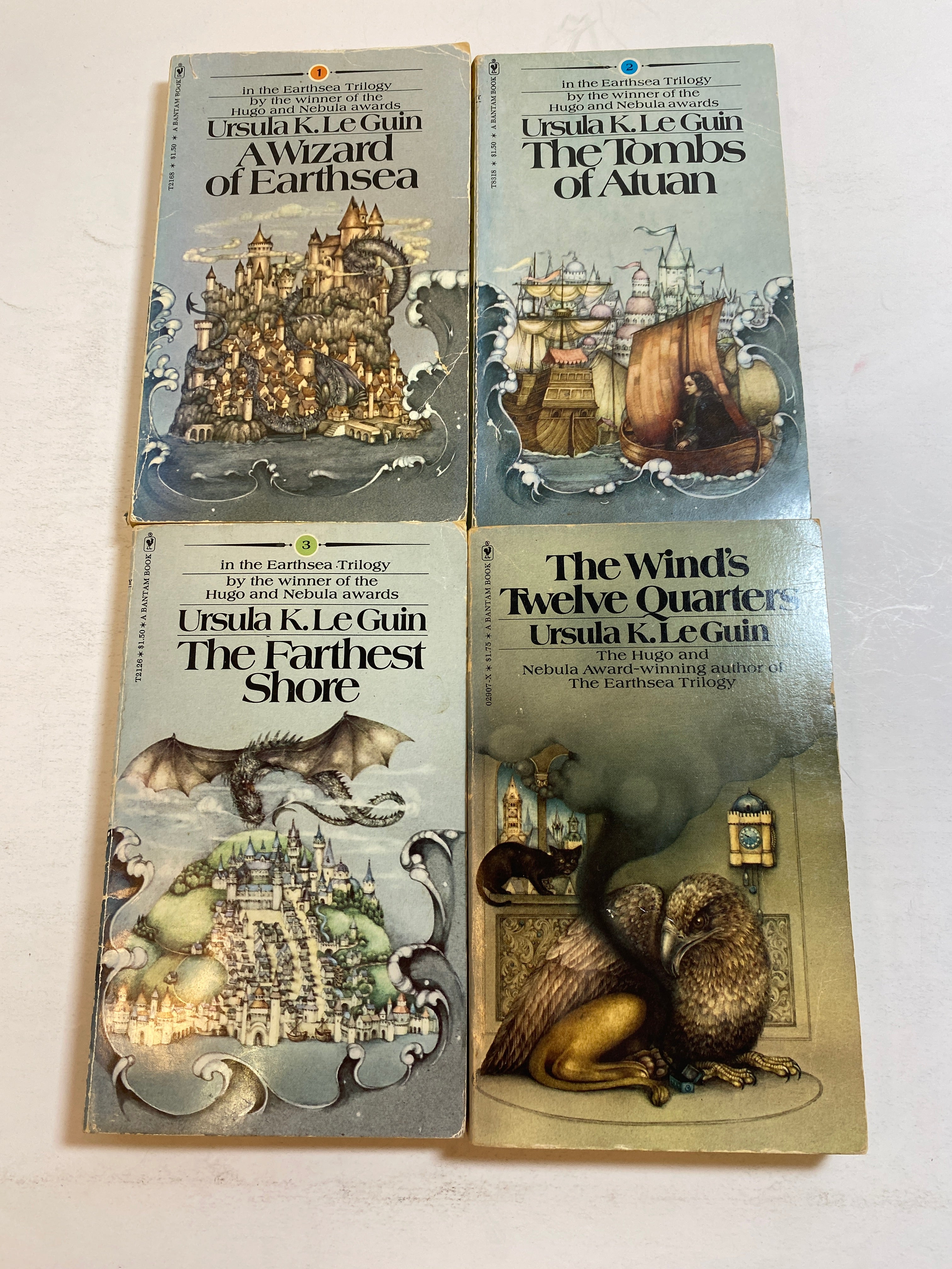Lot of 4 Ursula Le Guin Earthsea paperbacks 1975-1976