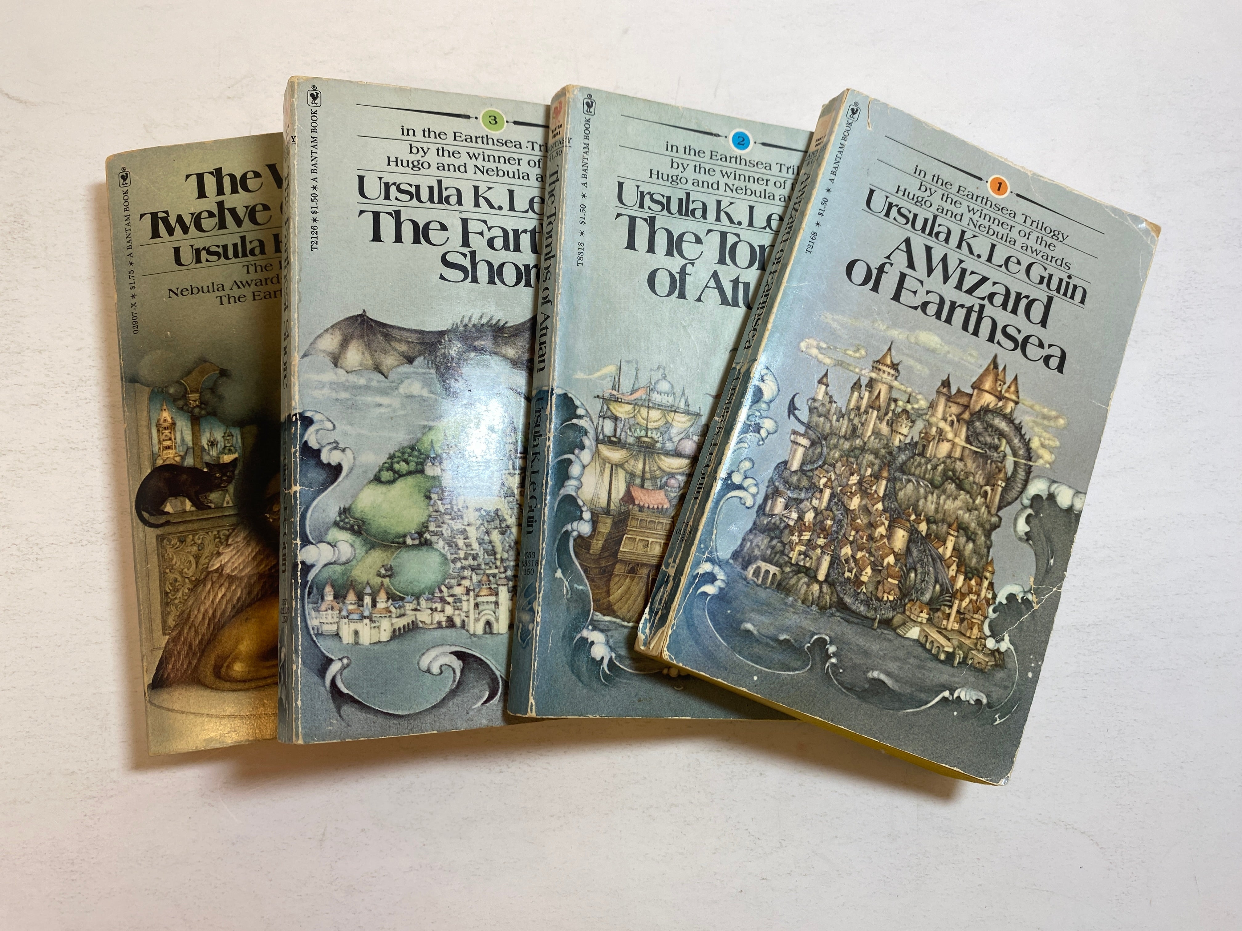 Lot of 4 Ursula Le Guin Earthsea paperbacks 1975-1976