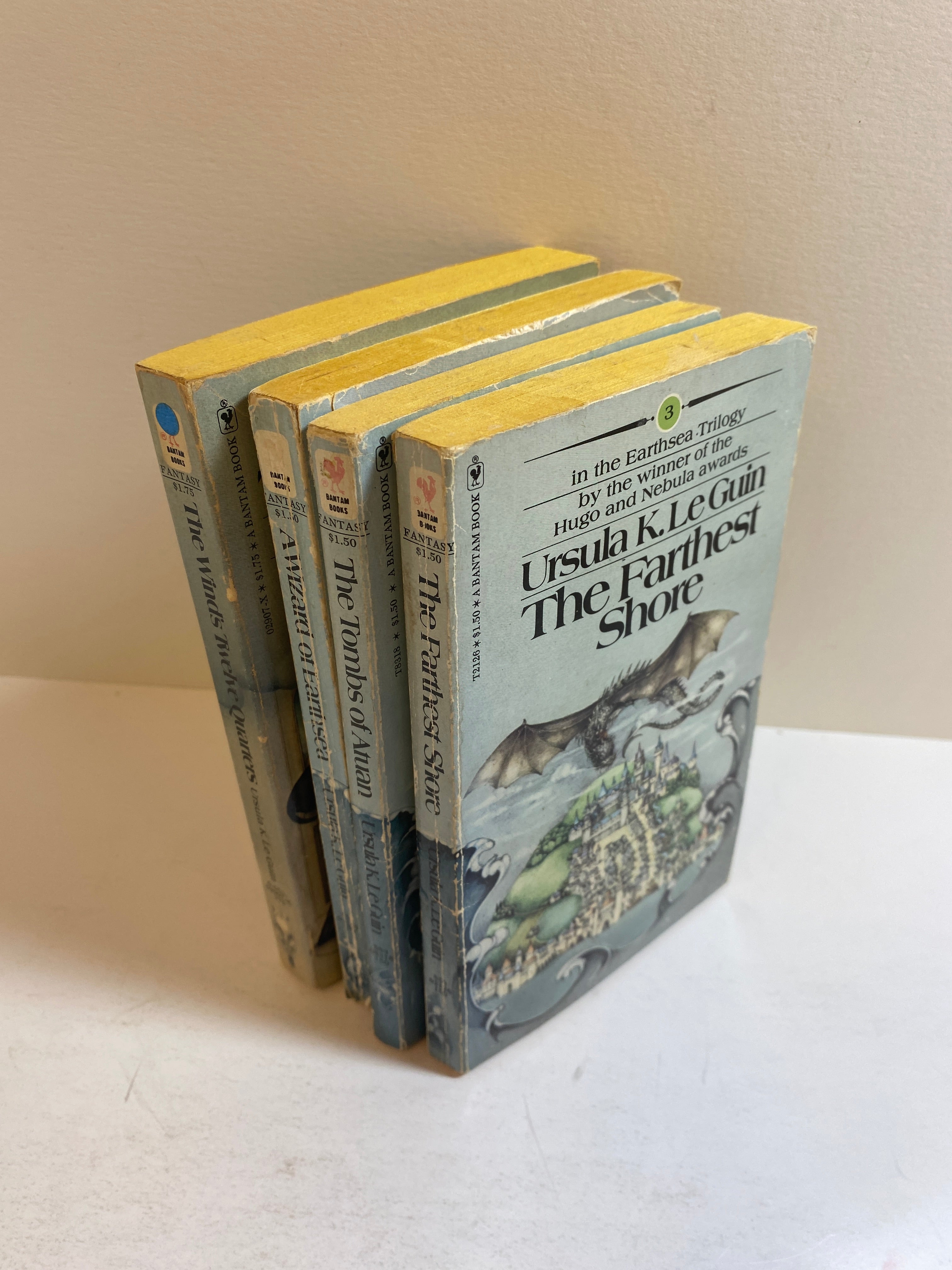 Lot of 4 Ursula Le Guin Earthsea paperbacks 1975-1976