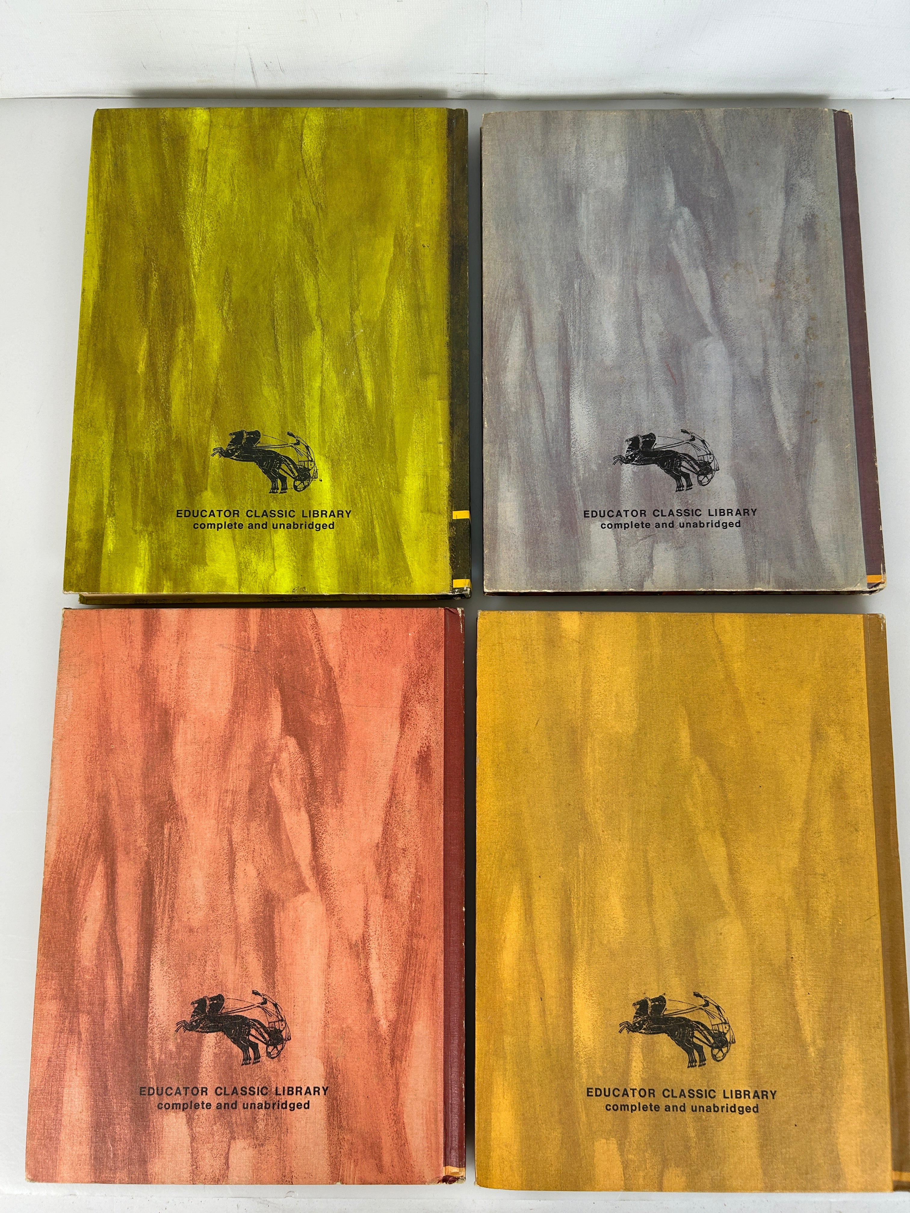 Lot of 4 Vintage Educator Classic Library Hardcover Book 1968-69
