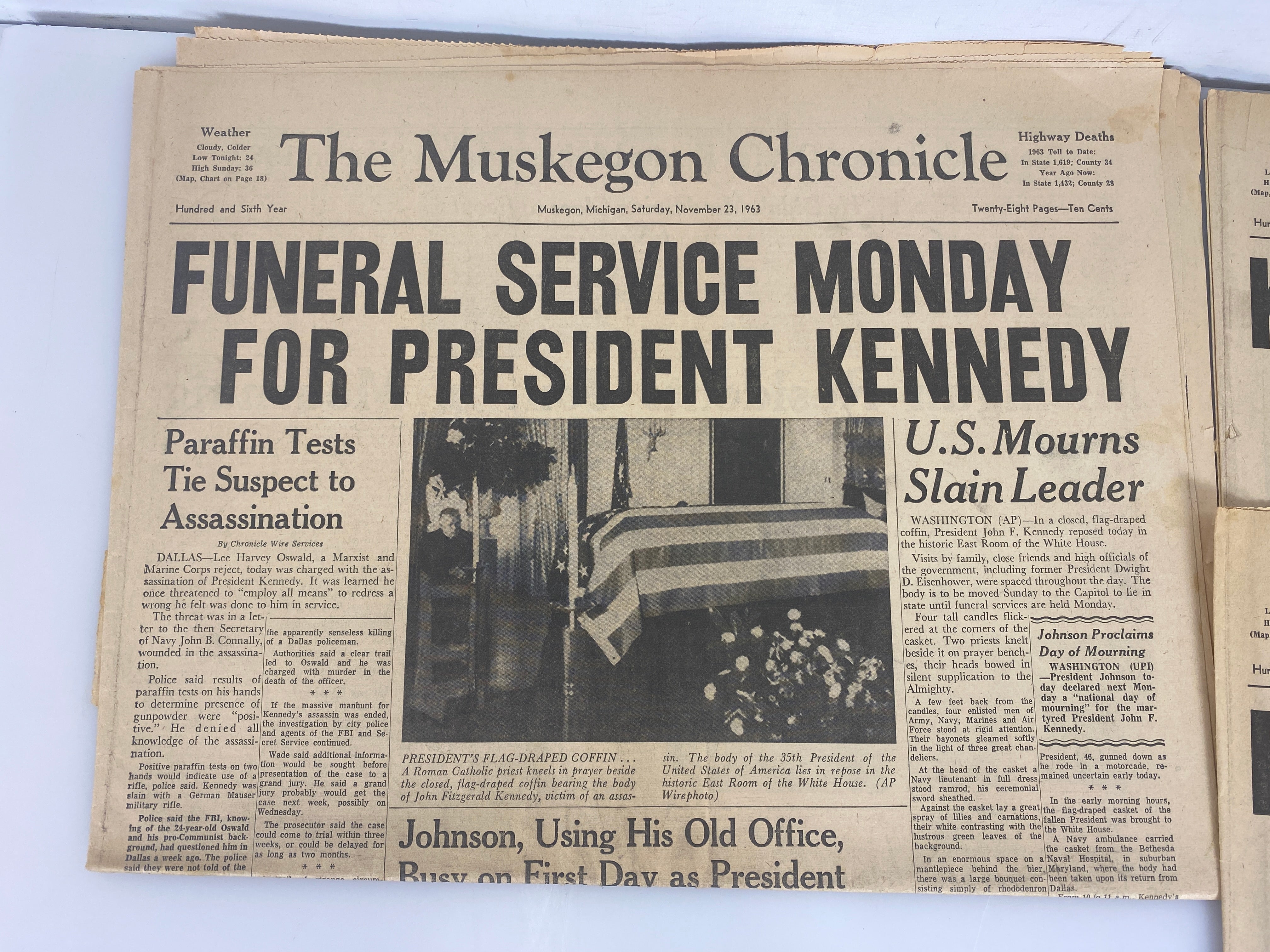 Lot of 4 Vintage Michigan Newspapers Kennedy Assassination 1961-1963
