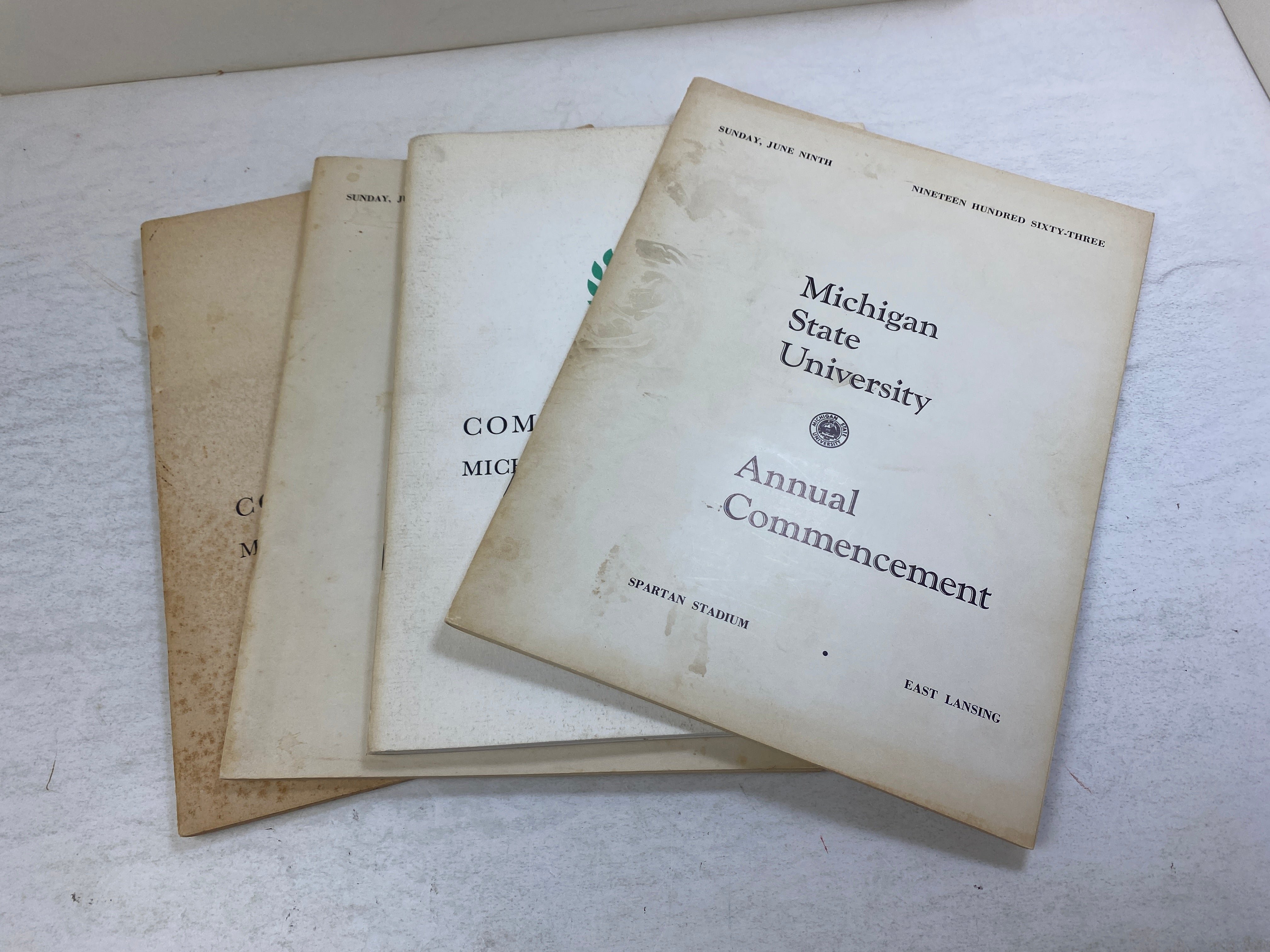Lot of 4 Vintage MSU Michigan State Commencement Programs 1960-1969